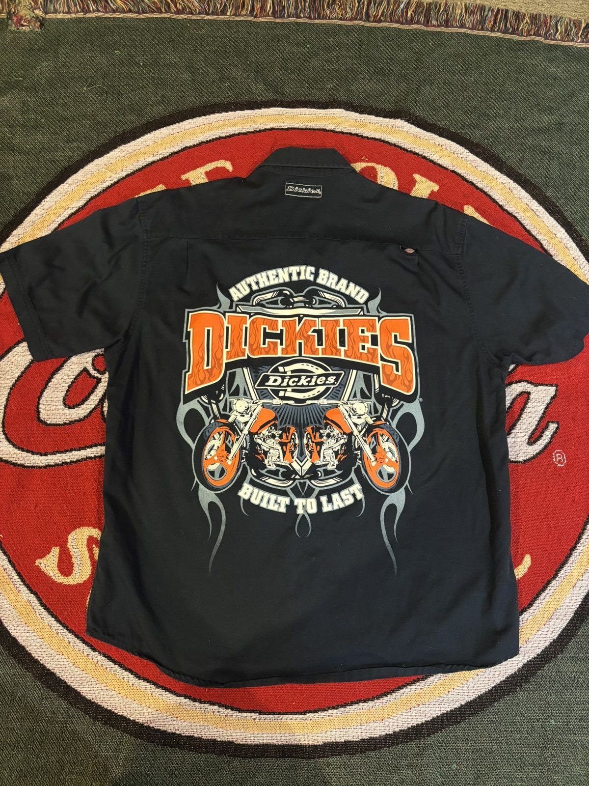 Dickies Vintage Dickies Motorcycle Graphic Button Down Shirt Size US XL / EU 56 / 4 - 1 Thumbnail
