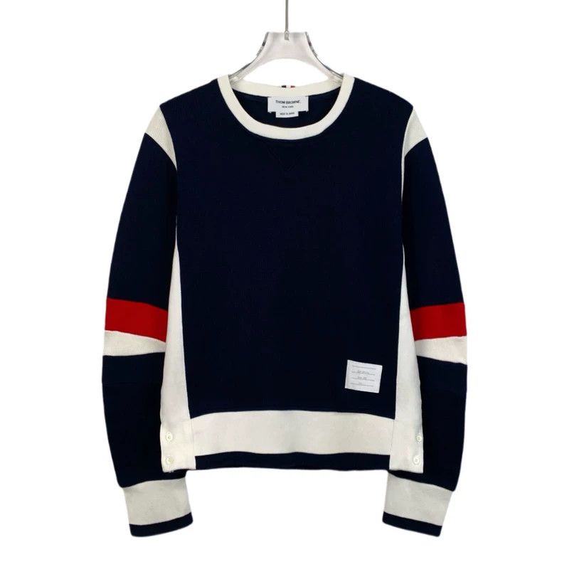 Thom Browne Thom Browne Long Sleeve Color Block Sweatshirt - dmc Size US S / EU 44-46 / 1 - 1 Thumbnail