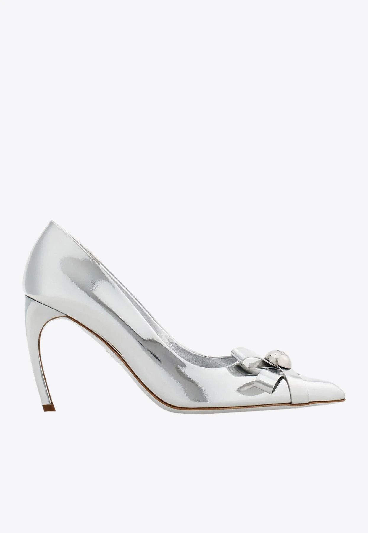 Salvatore Ferragamo o1s1rm0924 Brilda 85 Pumps in Silver Size US 5.5 / IT 35.5 - 1 Thumbnail