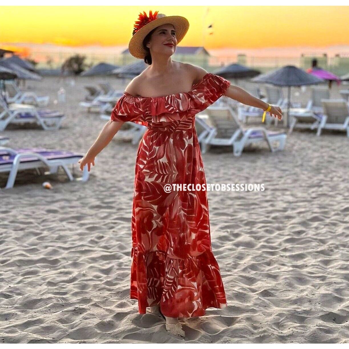 Zara ZARA Red Ruffled Maxi Dress NWT Size S / US 4 / IT 40 - 15 Thumbnail