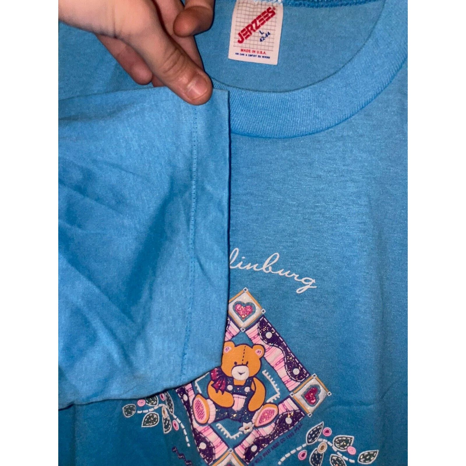Jerzees Vintage Gatlinburg Shirt Smoky Mountains Blue VTG 90s Large Size US L / EU 52-54 / 3 - 7 Thumbnail