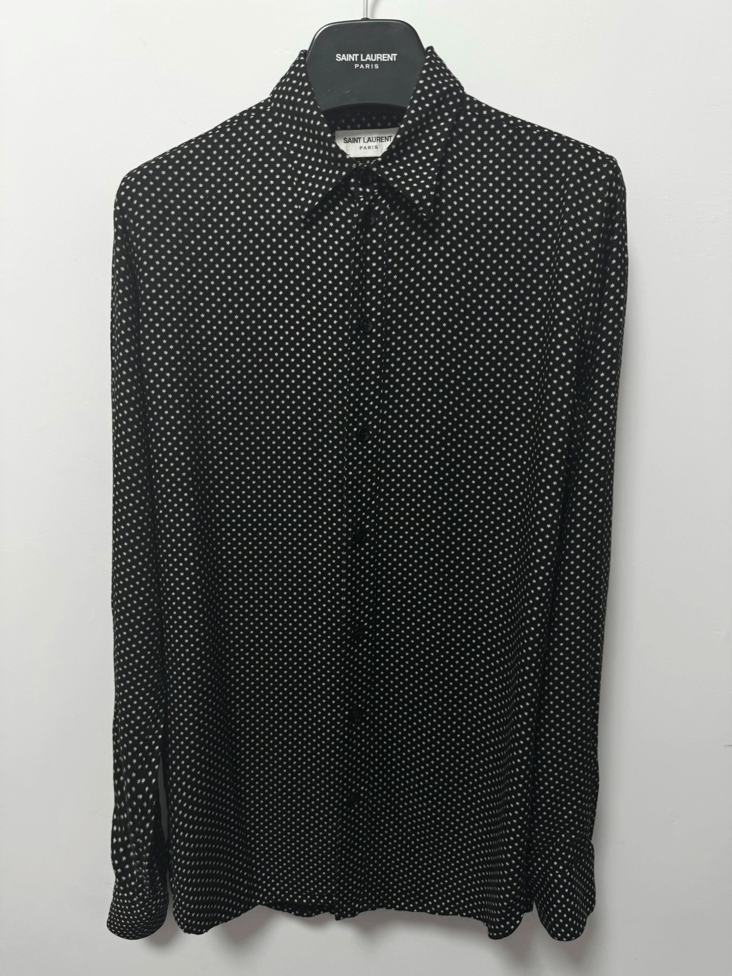 Saint Laurent Paris Saint Laurent Star Print Silk Shirt Size US M / EU 48-50 / 2 - 1 Thumbnail
