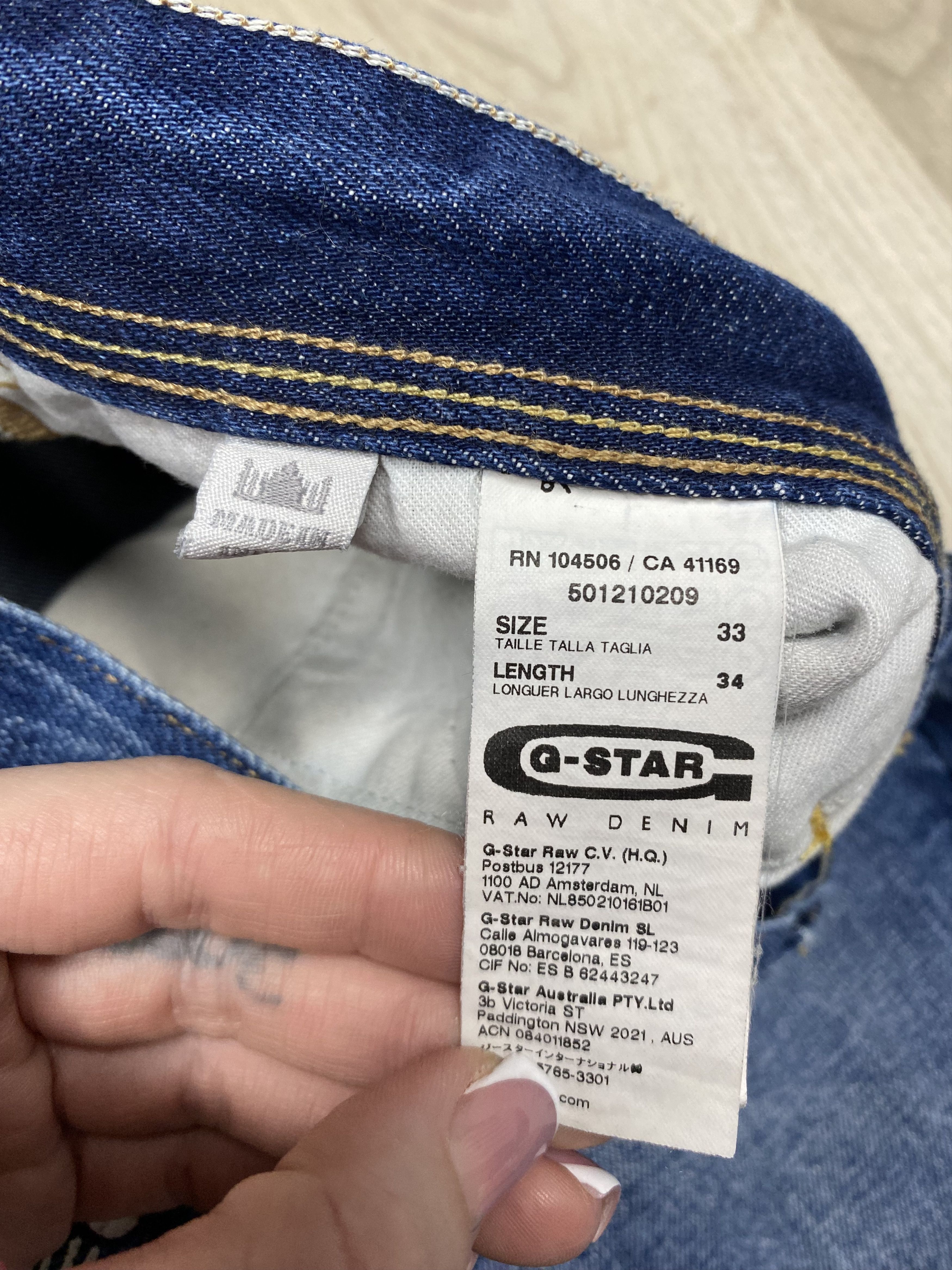 G-Star G Star Raw Attacc Straight Mens Denim Pants Jeans Size US 33 - 12 Thumbnail