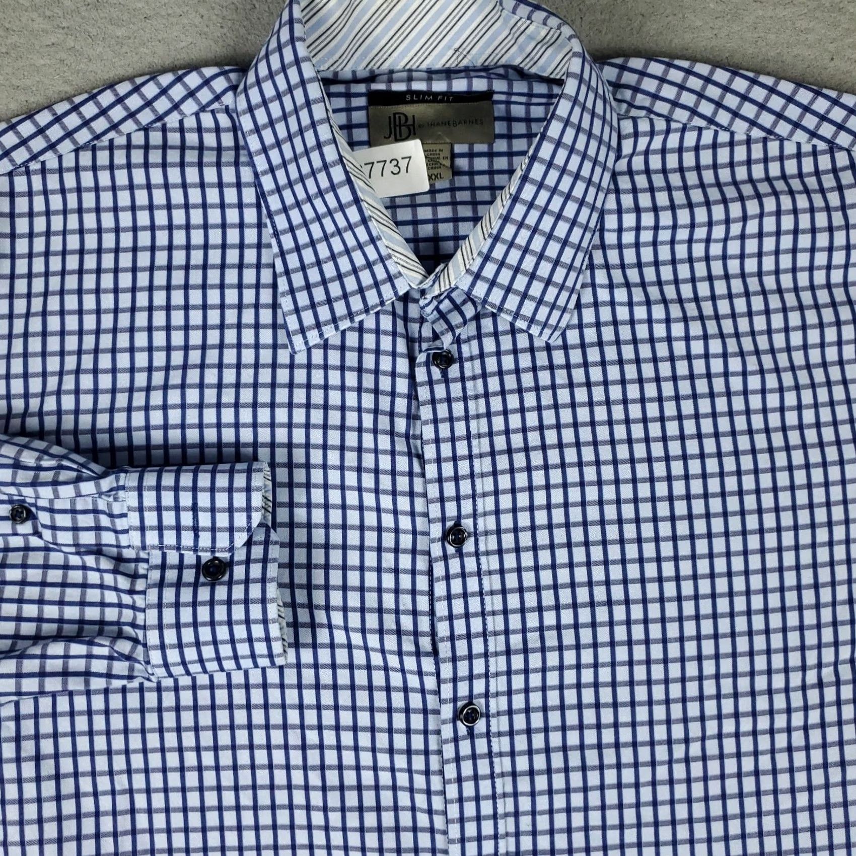 Vintage Jhane Barnes Shirt Mens XL Blue Check Button-Up Long Sleeve Shirt Button-Up Casual Formal Workwear 90s Modern Preppy Mens Size US L / EU 52-54 / 3 - 2 Thumbnail