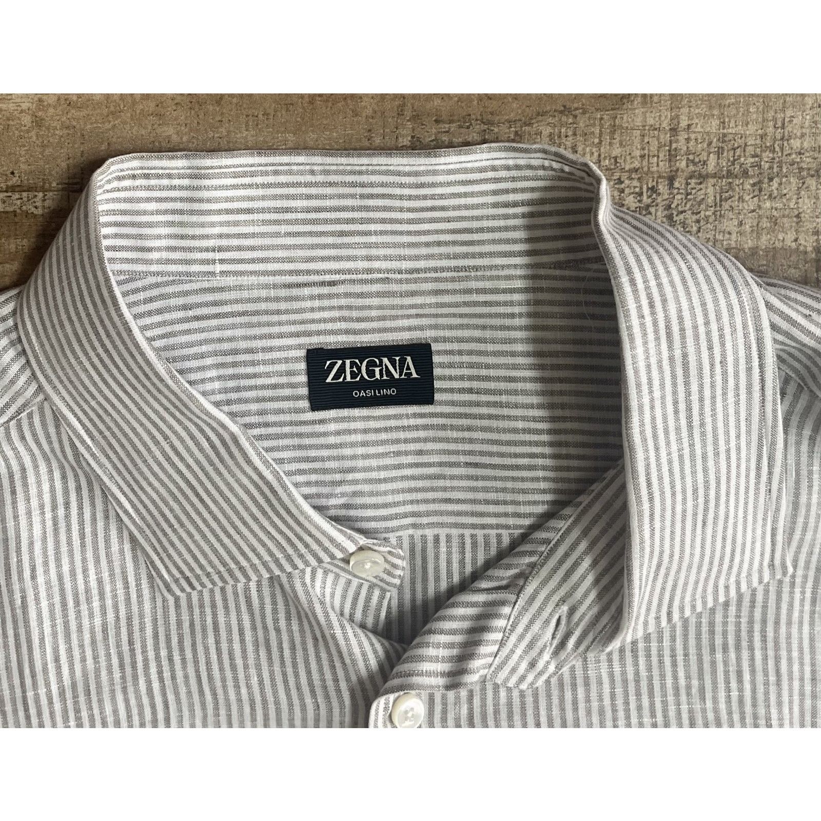 Ermenegildo Zegna $1,595 NWT Ermenegildo Zegna Oasi Lino Linen Shirt 3XL Size US XXL / EU 58 / 5 - 4 Thumbnail