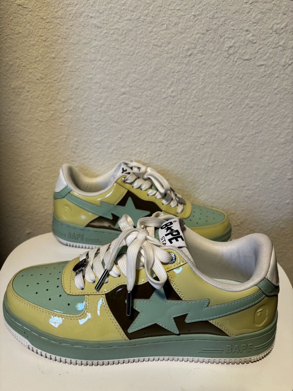 image of Bapesta 2 “Brown Biege” Shoes in Green, Men's (Size 9)