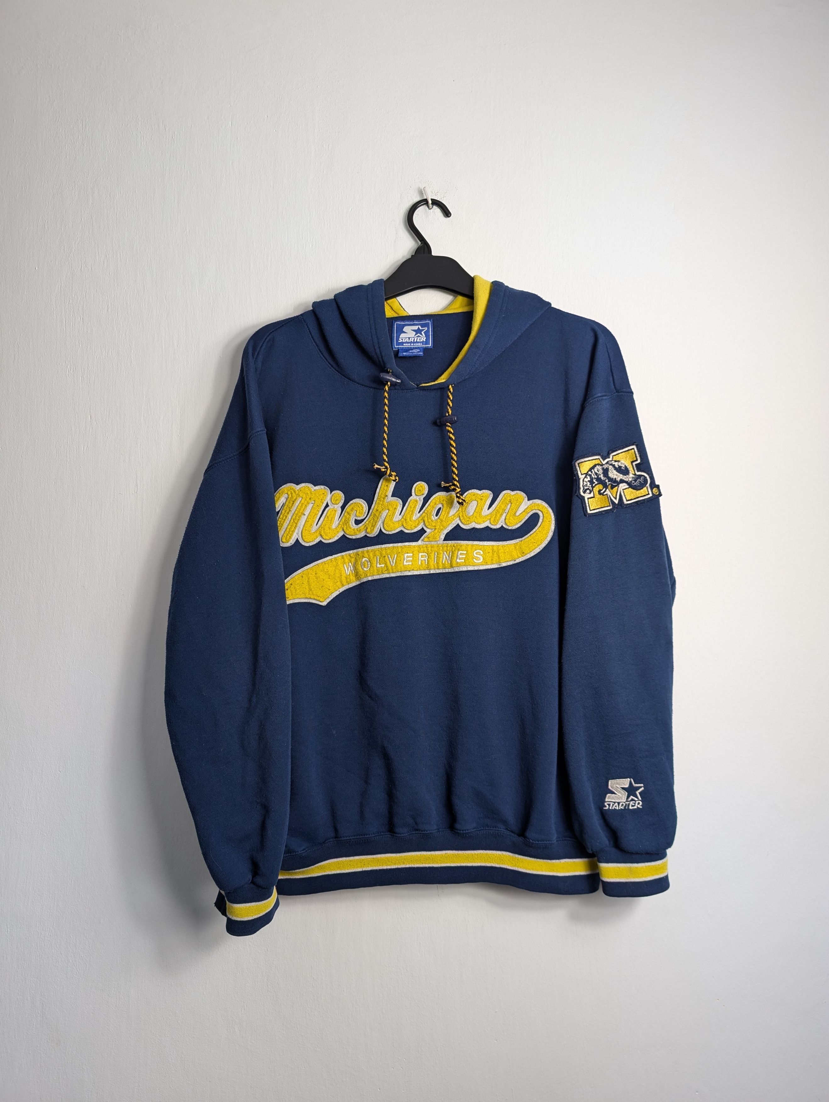 Starter Vintage 90s Starter Michigan Hoodie Retro Boxy Streetwear Size US L / EU 52-54 / 3 - 1 Thumbnail