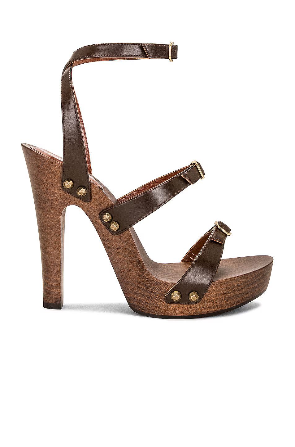 Saint Laurent Paris o1bcso1str1124 Joan Platform Sandals in Toffee Size US 8 / IT 38 - 1 Thumbnail