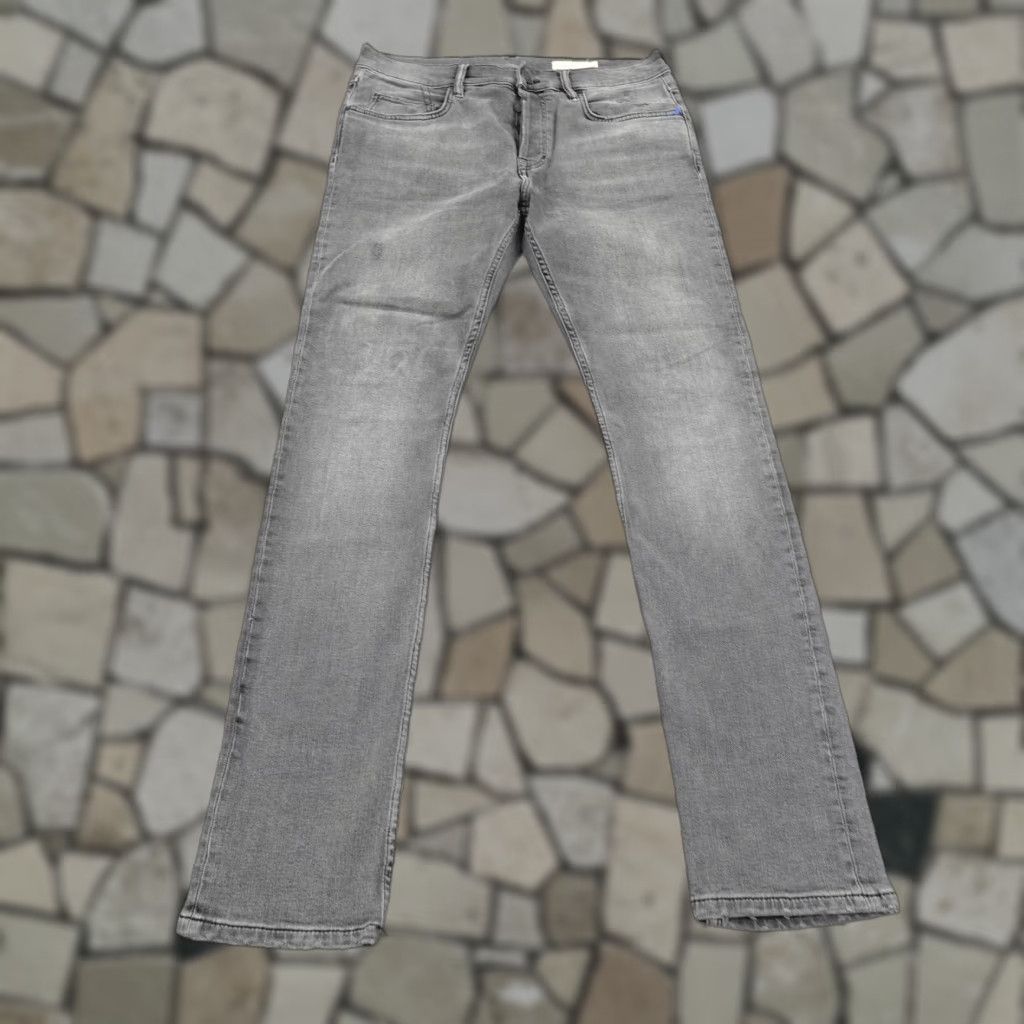 AllSaints Cigarette Jeans Mens 32 Slim Fit Distressed Button Fly Denim Faded Gray