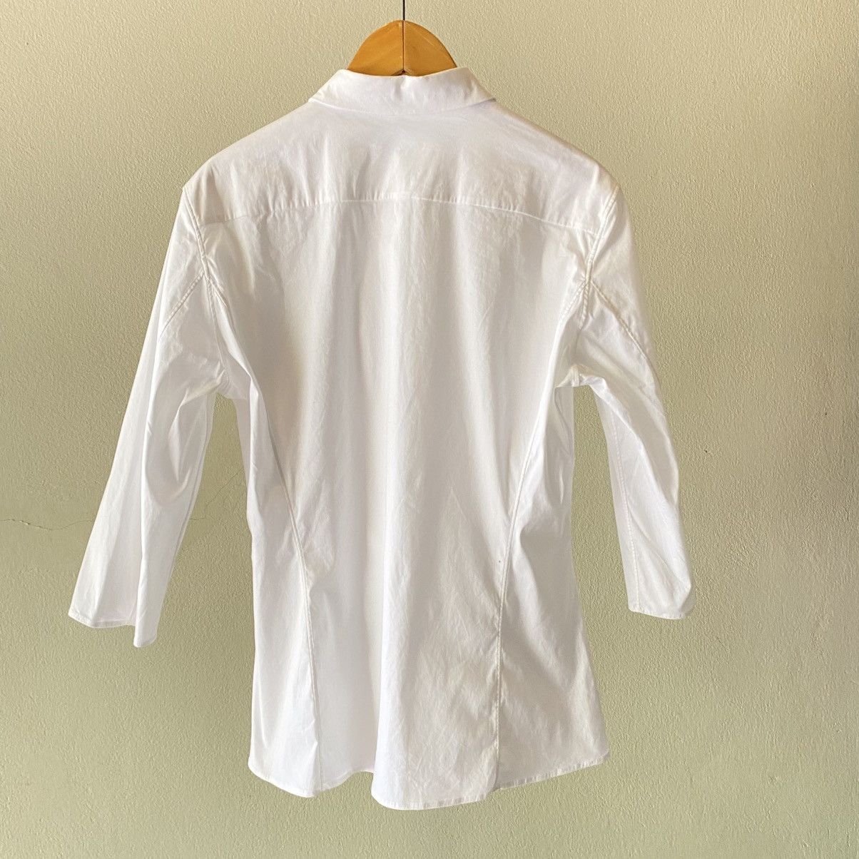 Jil Sander JIL SANDER White Collared Button-Down Blouse Size XXS / US 00 / IT 34 - 2 Thumbnail