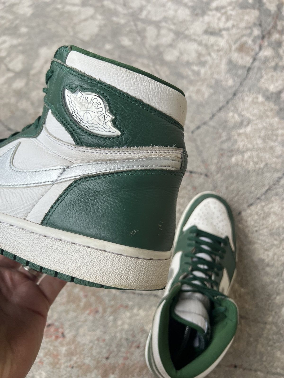 Jordan Brand Nike Air Jordan 1 High OG Green White Size US 14 / EU 47 - 12 Thumbnail