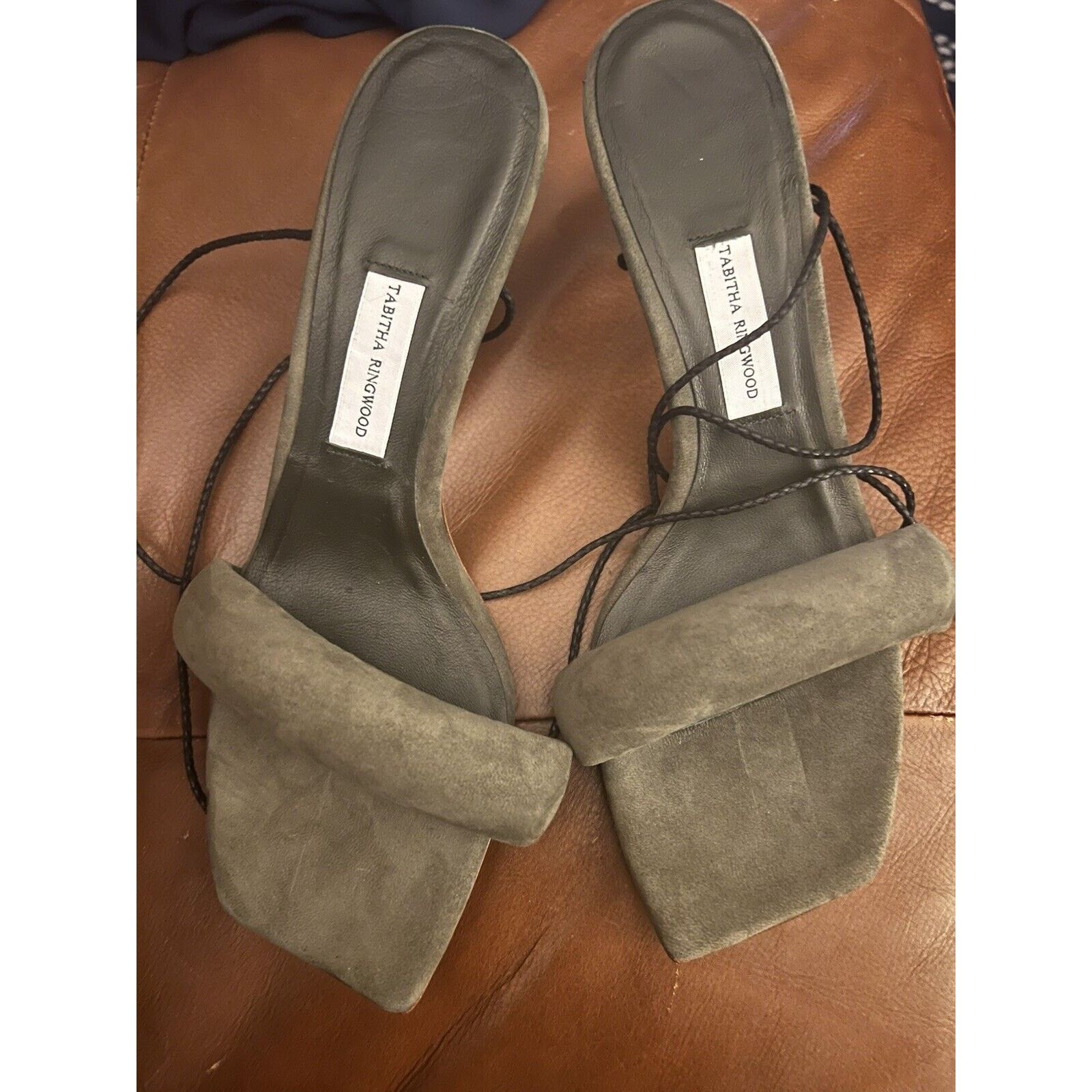 Other Tabitha Ringwood Green Suede Leather Puff Hearts Heels 9 Size US 9 / IT 39 - 3 Thumbnail