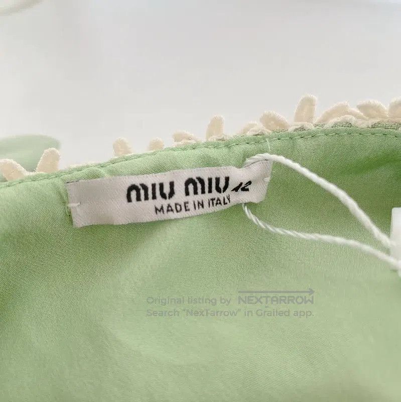 Miu Miu Miu Miu Sleeveless A-Line Dress in Green . Size XL / US 12-14 / IT 48-50 - 4 Thumbnail