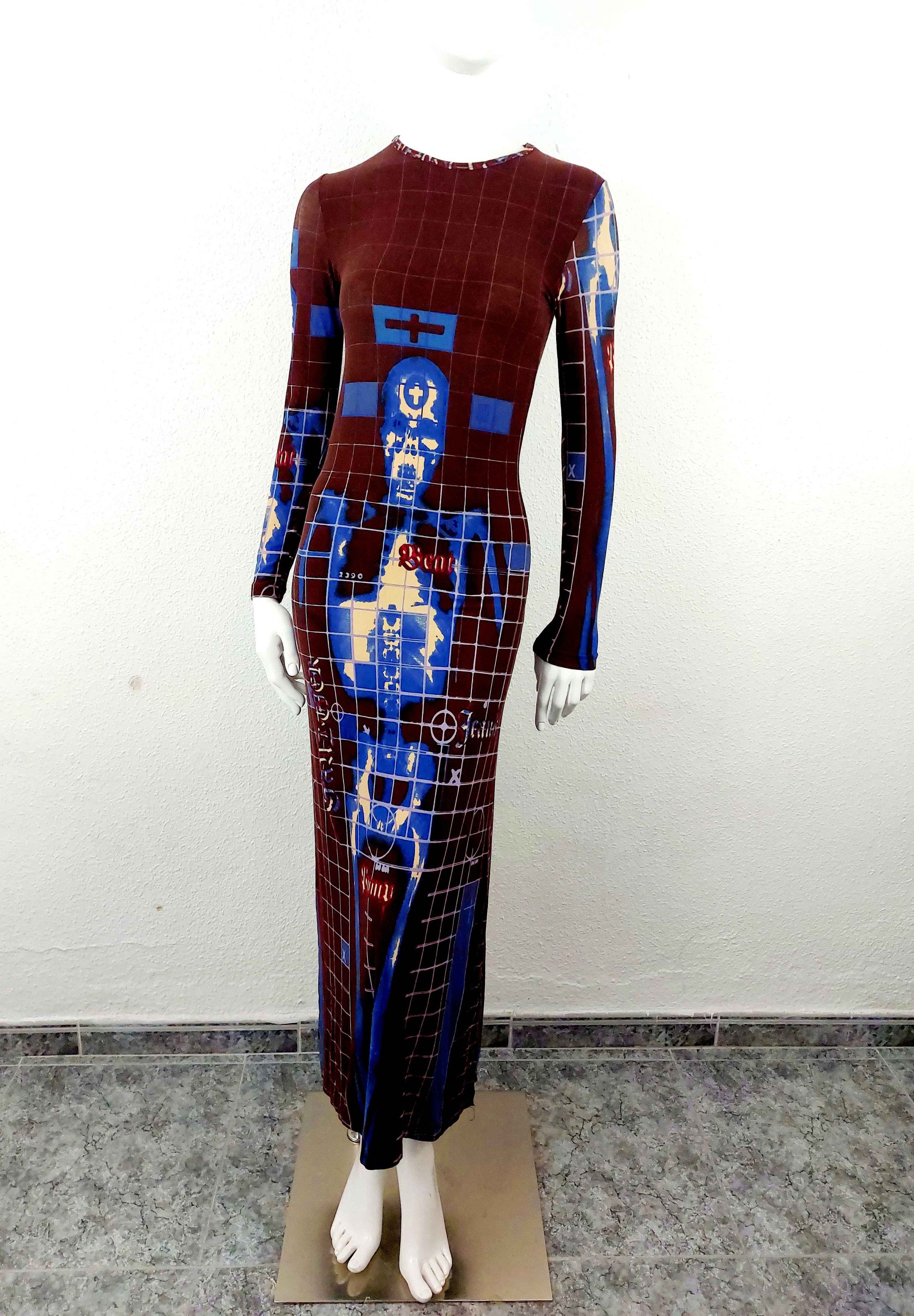 Jean Paul Gaultier Jean Paul Gaultier 1996 Cyberbaba X-Ray Skeleton Maxi Dress Size M / US 6-8 / IT 42-44 - 2 Thumbnail