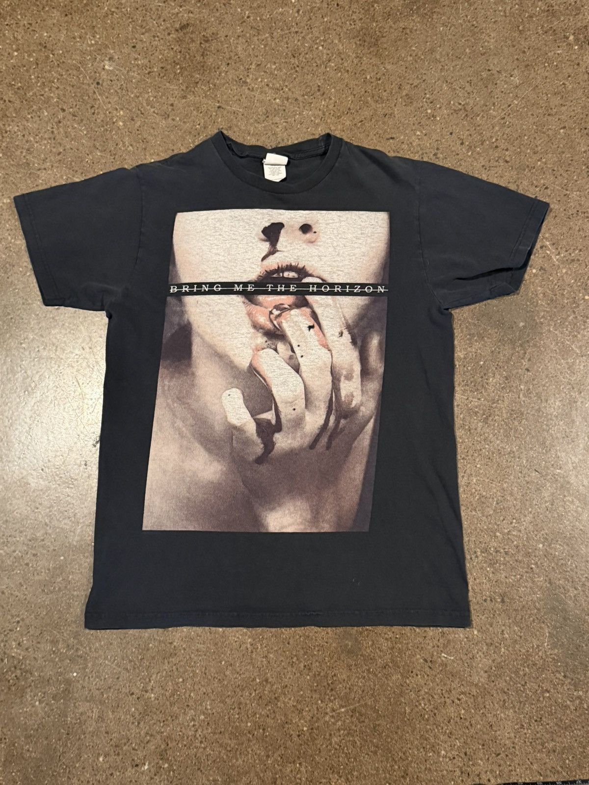 thrashed faded bring me the horizon emo metal band tee