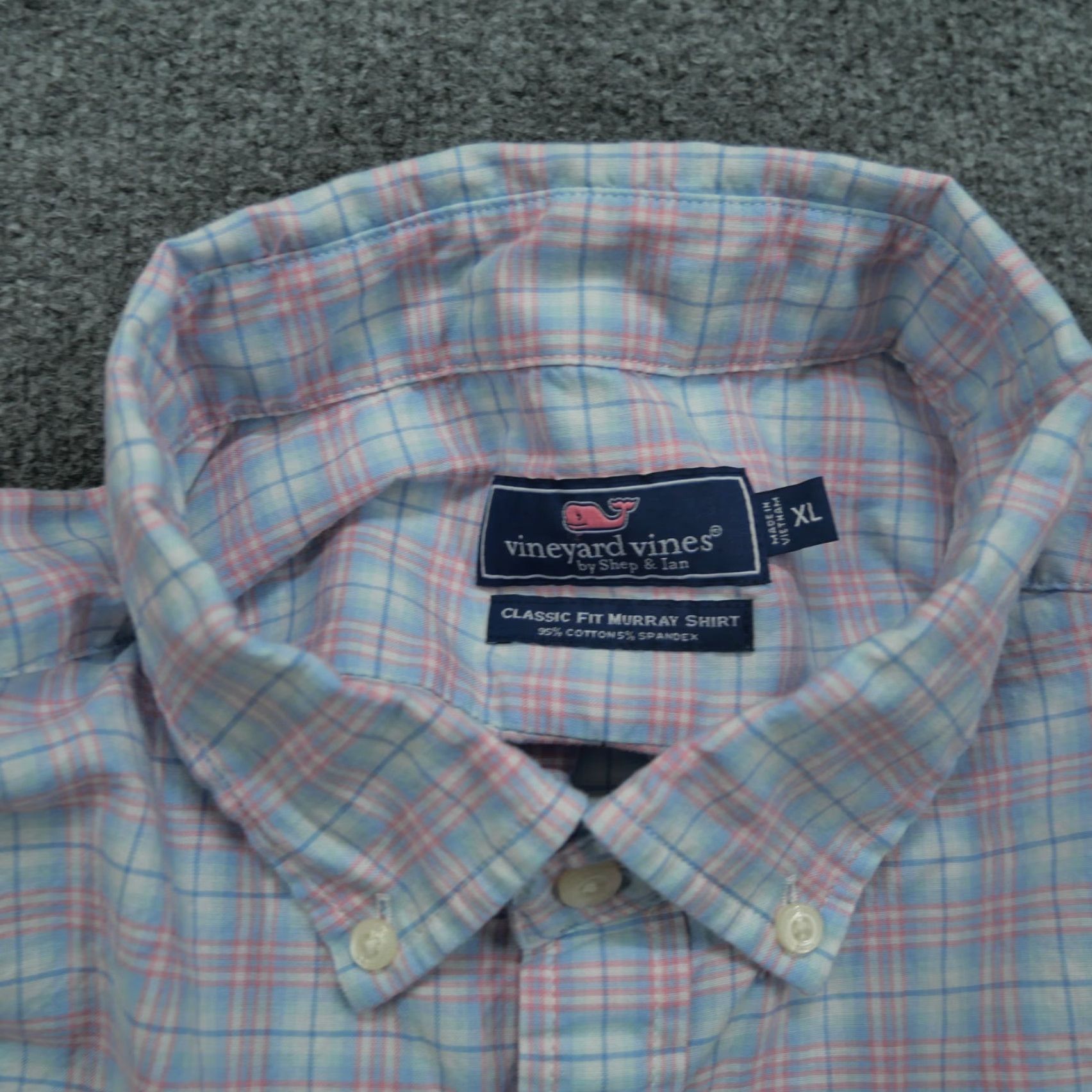 Vineyard Vines Vineyard Vines Shirt Mens XL Blue Pink Plaid Button Classic Fit Murray Size US XL / EU 56 / 4 - 4 Thumbnail