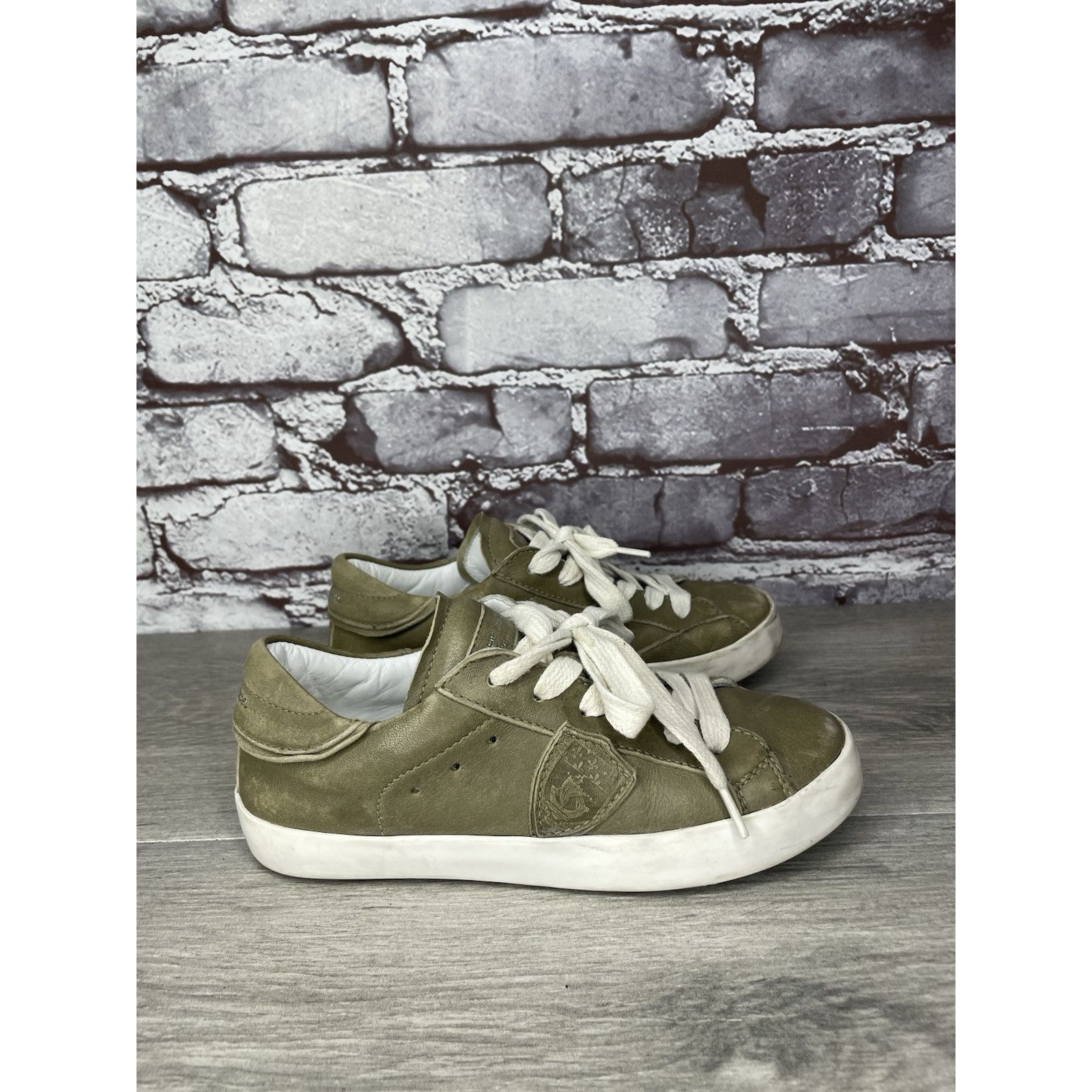 Philippe Model Philippe Model Paris Olive Green Leather Casual Sneakers Jun Size US 12 / IT 42 - 3 Thumbnail