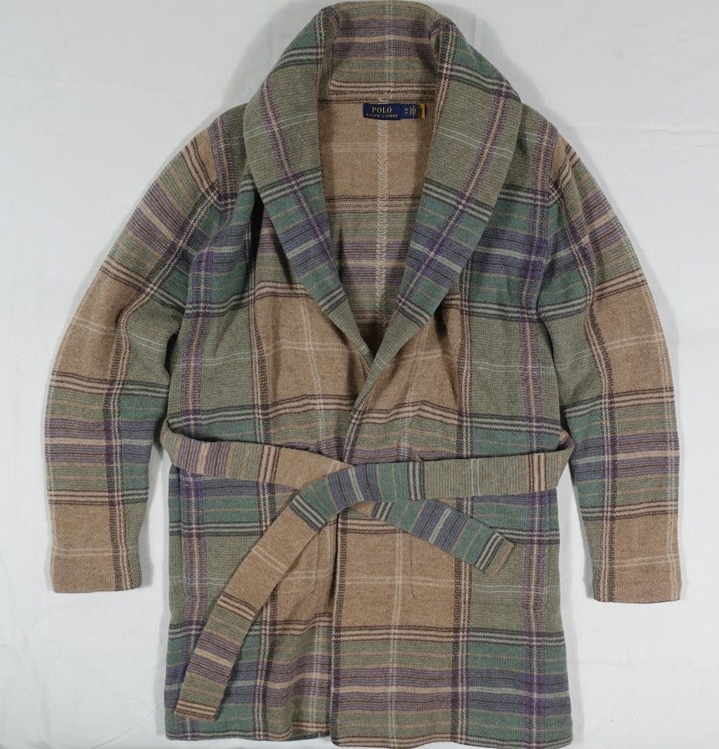 Polo Ralph Lauren Polo Ralph Lauren Cardigan Sweater Belted Plaid Wool RARE XS Size XS / US 0-2 / IT 36-38 - 1 Thumbnail