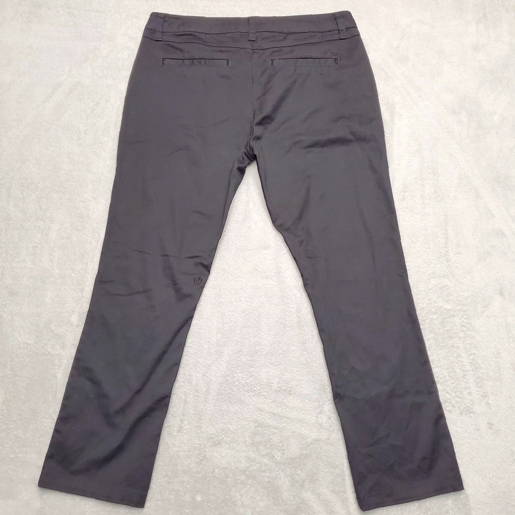 Volcom Volcom Pants Women 28x26 Black Flat Front Chino Cotton Performance Blend Outdoor Regular Pockets Zip Machine Washable Womens Size 28" / US 6 / IT 42 - 5 Thumbnail