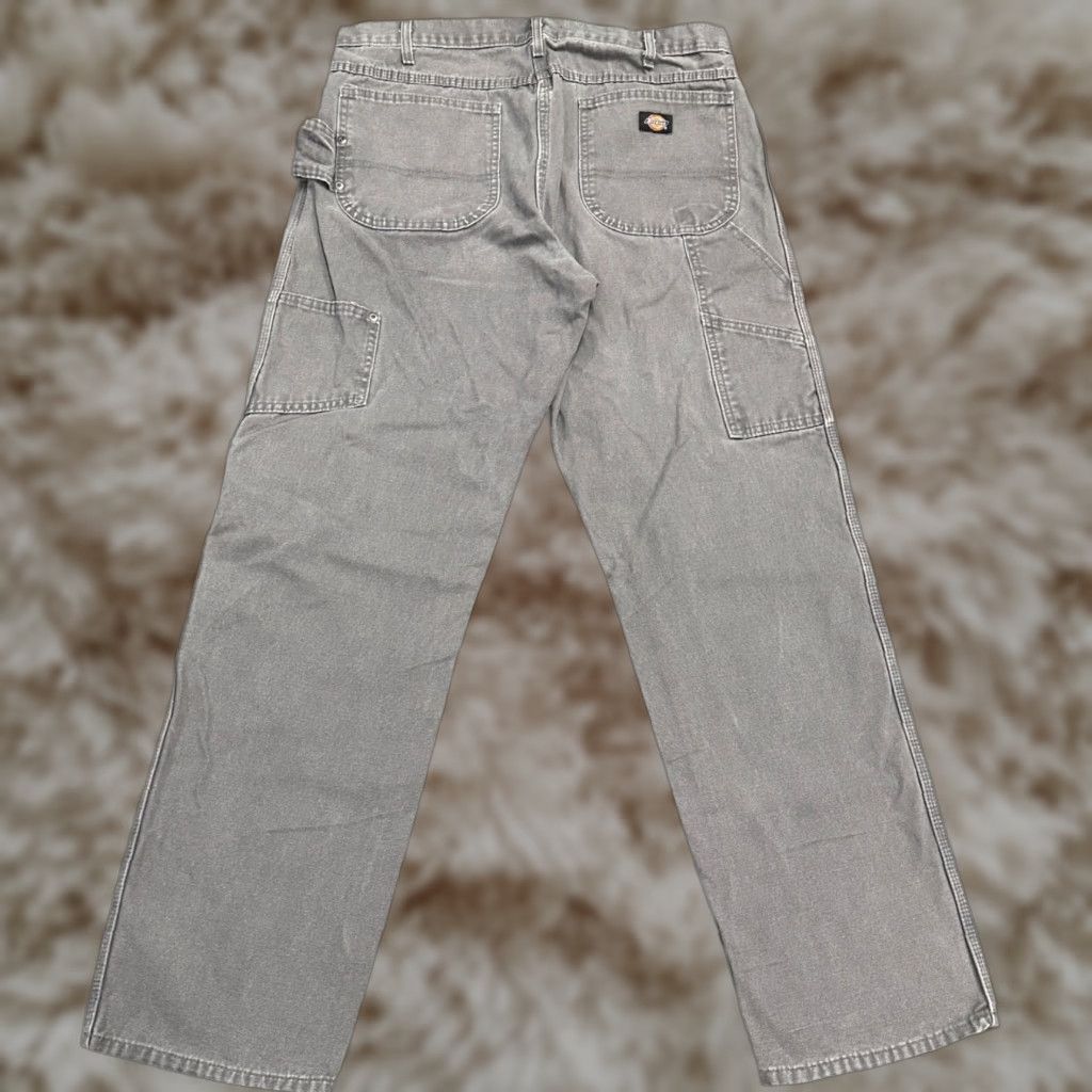 Dickies Carpenter Pants Mens 36 Gray Duck Canvas Workwear Straight Leg Pockets