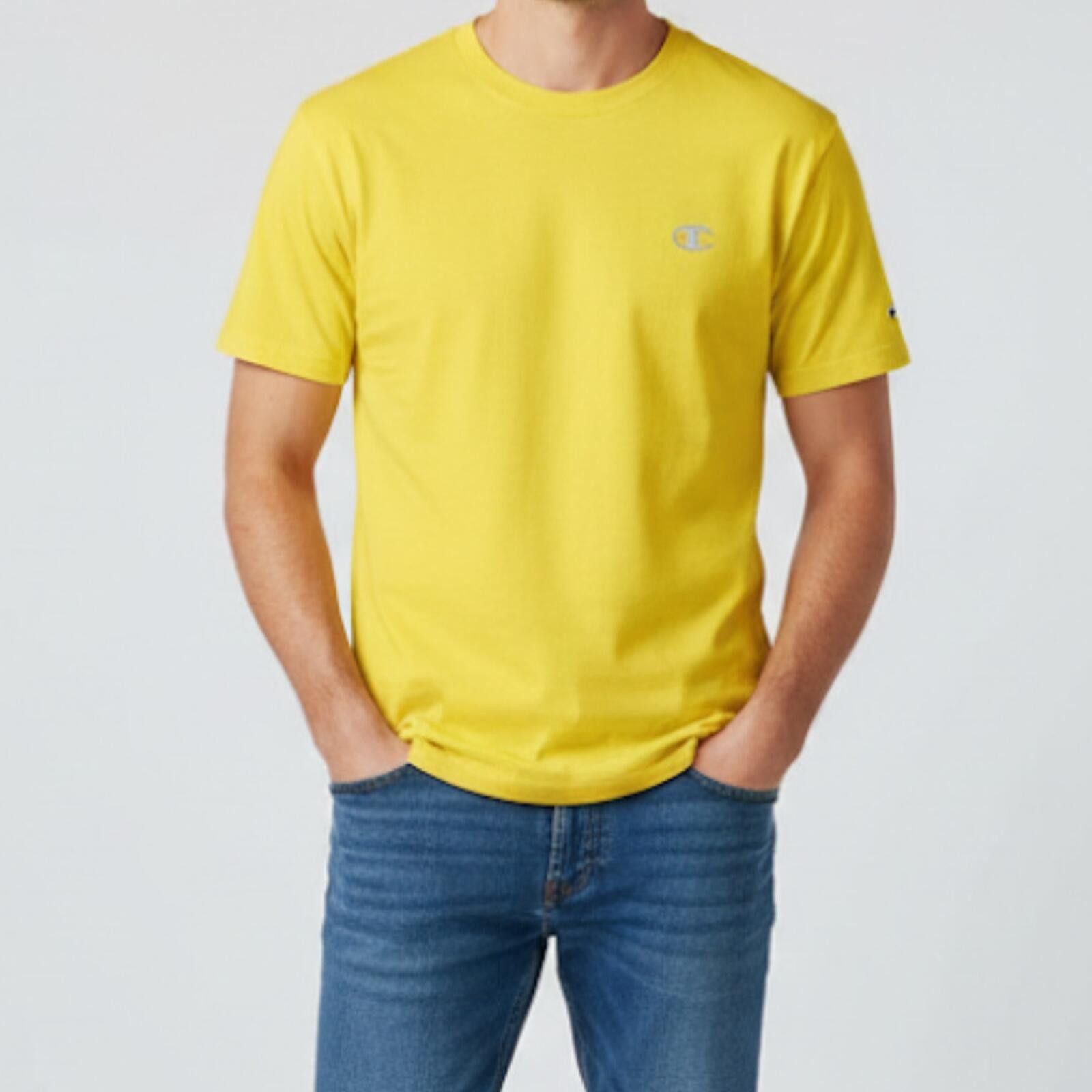 Champion Champion Vintage Yellow Tee Shirt Mens Small Womens Medium Size US M / EU 48-50 / 2 - 2 Thumbnail