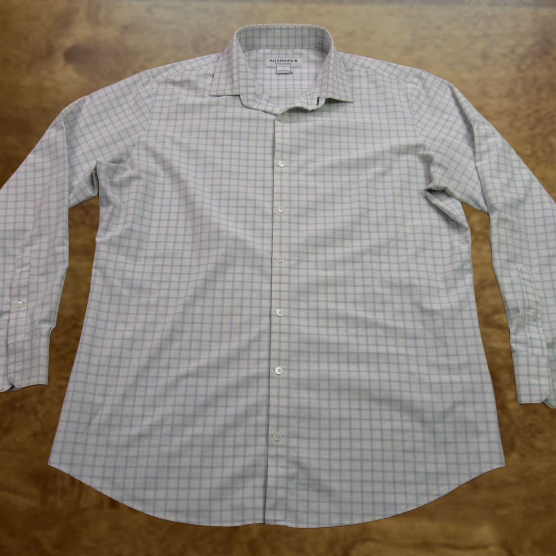 Mizzen+Main Mizzen Main Shirt Mens Large Classic Long Sleeve Button Front Lightweight Checks Size US L / EU 52-54 / 3 - 1 Thumbnail