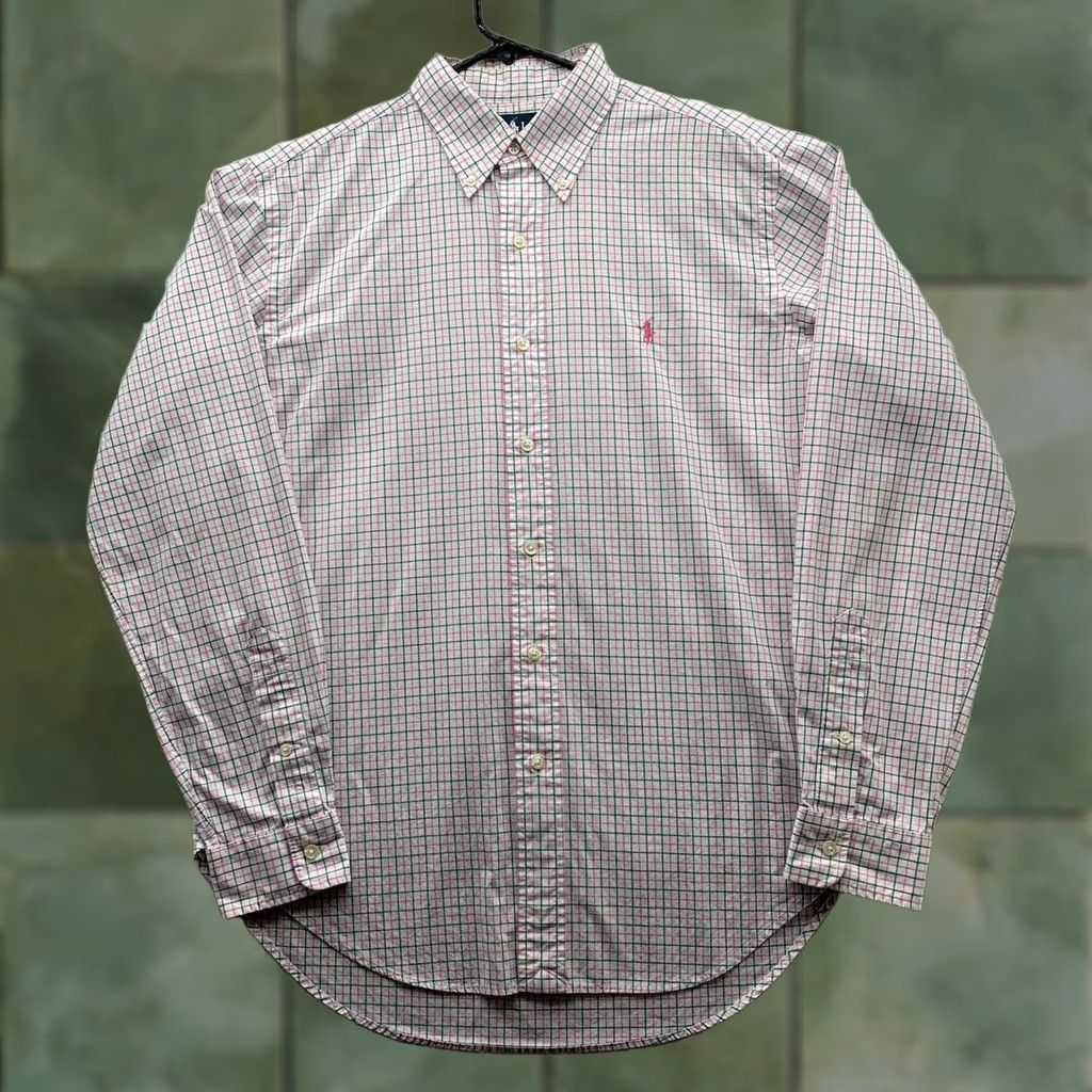 Ralph Lauren Ralph Lauren Shirt Mens Medium M Classic Fit Check Preppy Pink Green Size US M / EU 48-50 / 2 - 1 Thumbnail