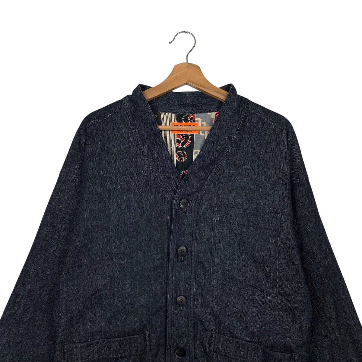 Japan Rags SAKAMOTO DENIM Blue Indigo Button Jacket #2580-C116 Size US S / EU 44-46 / 1 - 2 Thumbnail