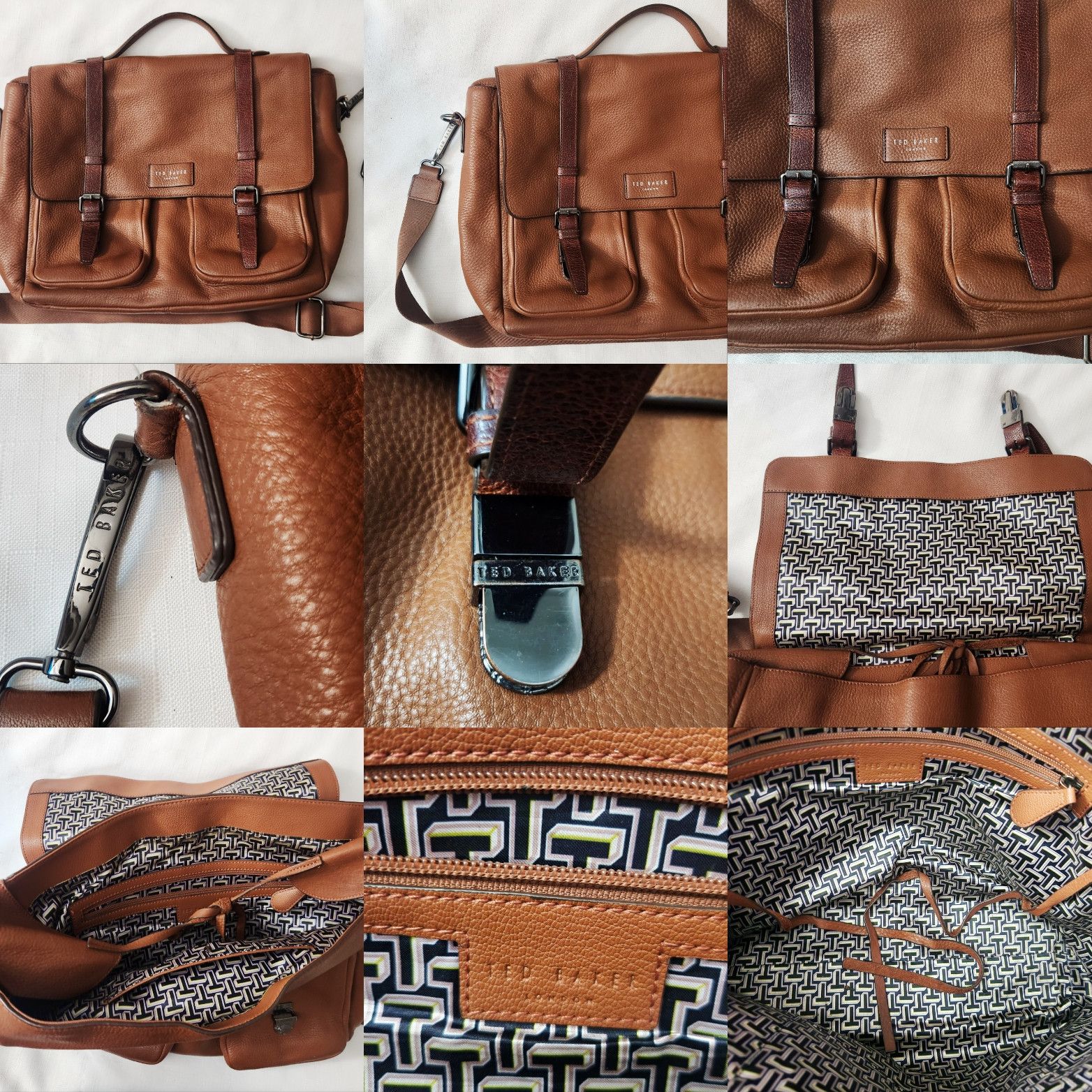 Ted Baker Ted Baker London Finlie 100% Leather Satchel Brown Messenger Size ONE SIZE - 15 Thumbnail