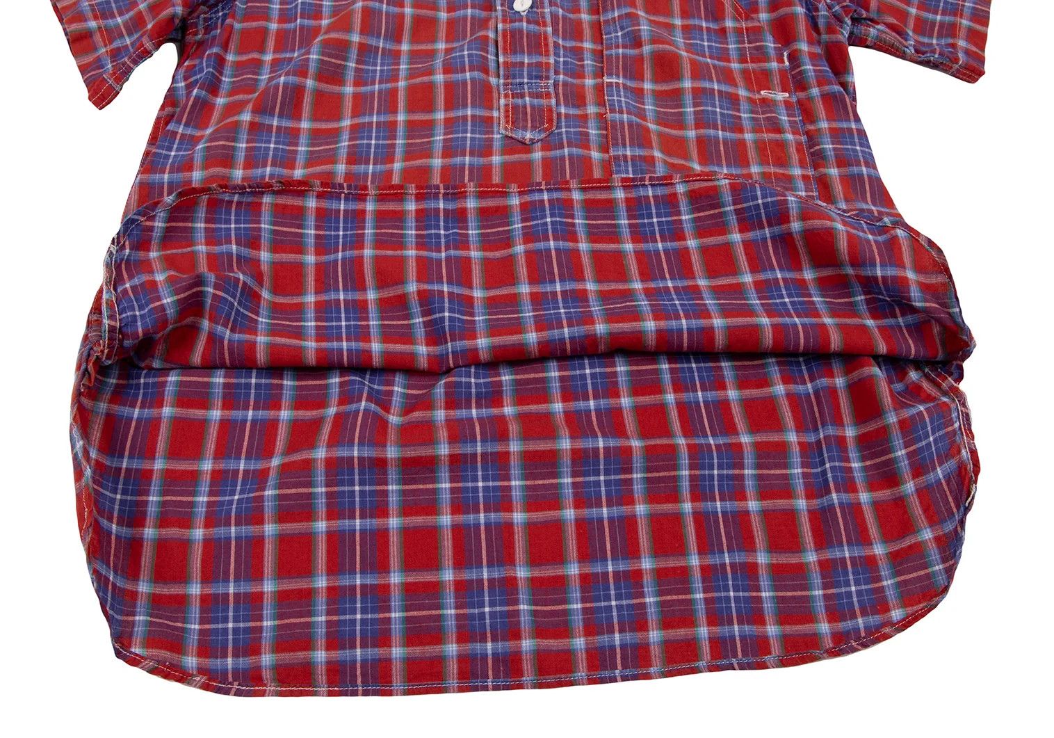 Junya Watanabe Block Check Short Sleeve Pullover Shirt in Red and Blue Size US M / EU 48-50 / 2 - 10 Thumbnail