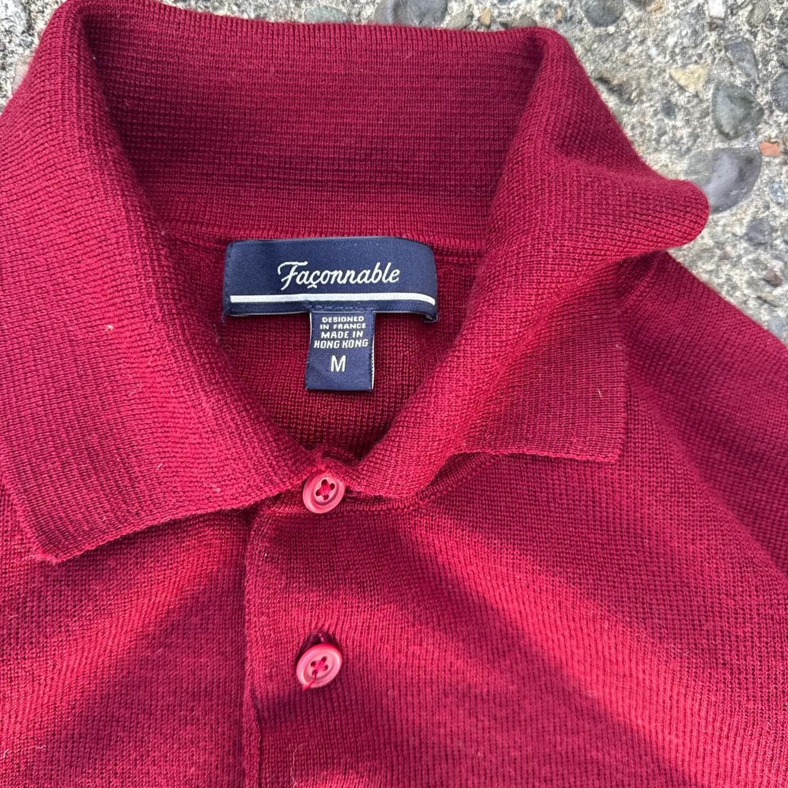 Faconnable Vintage 90s Faconnable Knit Collared Shirt – Size Medium Size US M / EU 48-50 / 2 - 4 Thumbnail