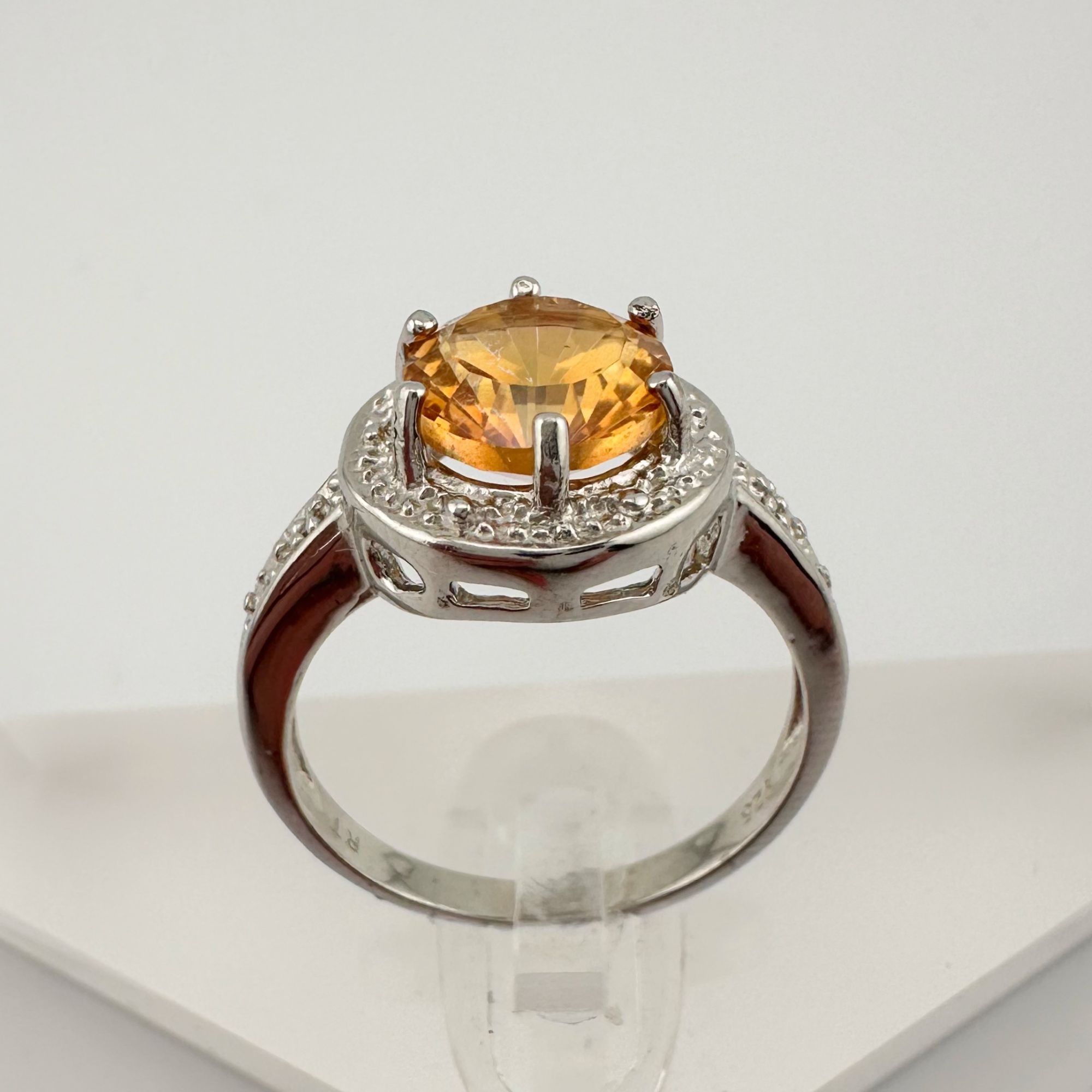 Other Beautiful 2.11 Carat Golden Citrine Ring with Small Diamond Size ONE SIZE - 3 Thumbnail