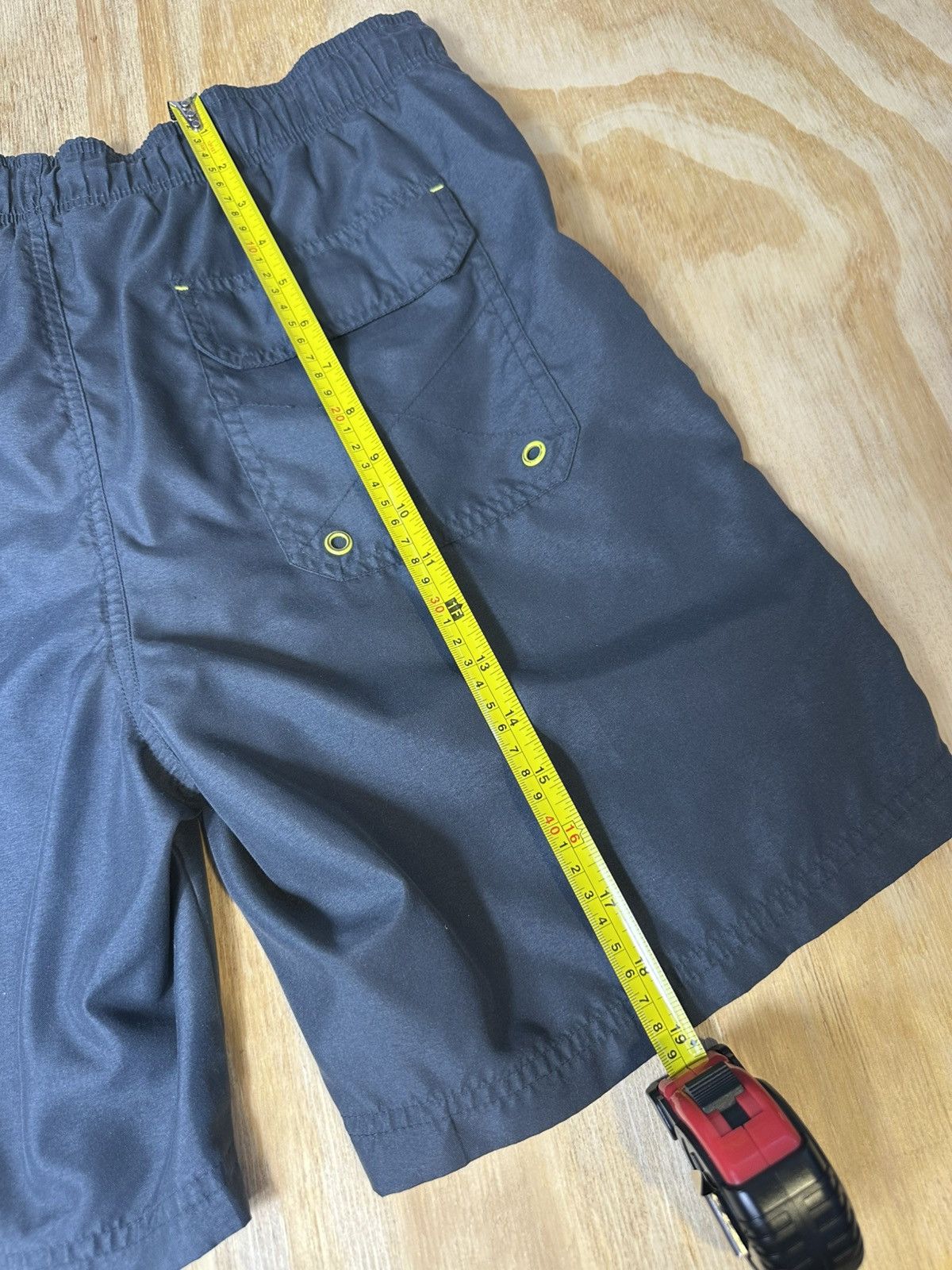 Vintage Men’s Swim Lined Trunks/Suit Polyester Gray & Green Medium Size US 32 / EU 48 - 6 Thumbnail
