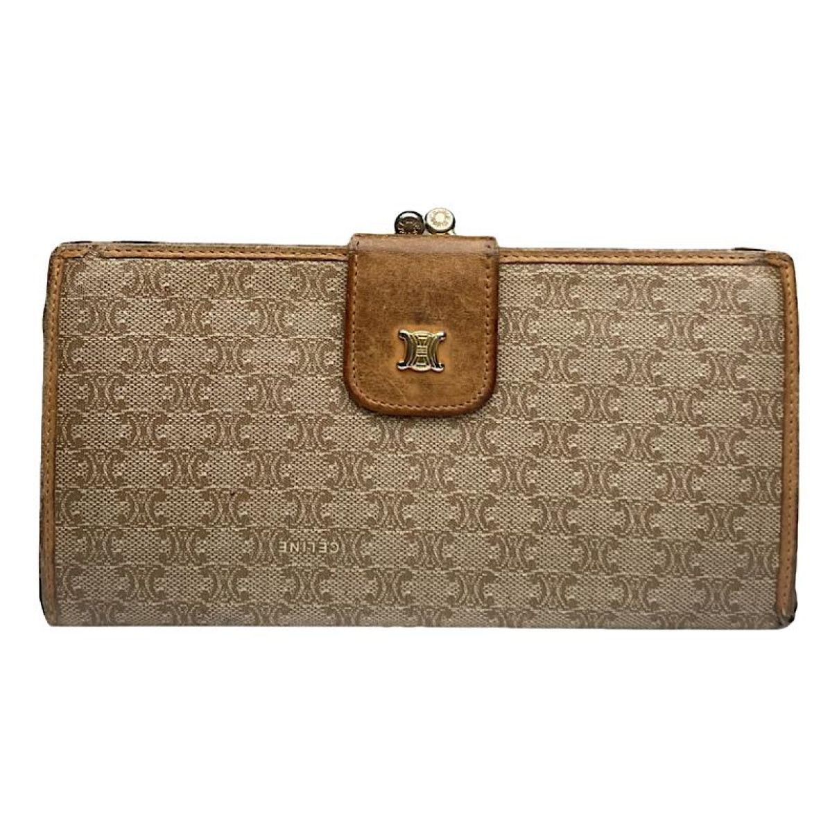 Triomphe Beige Leather Wallet