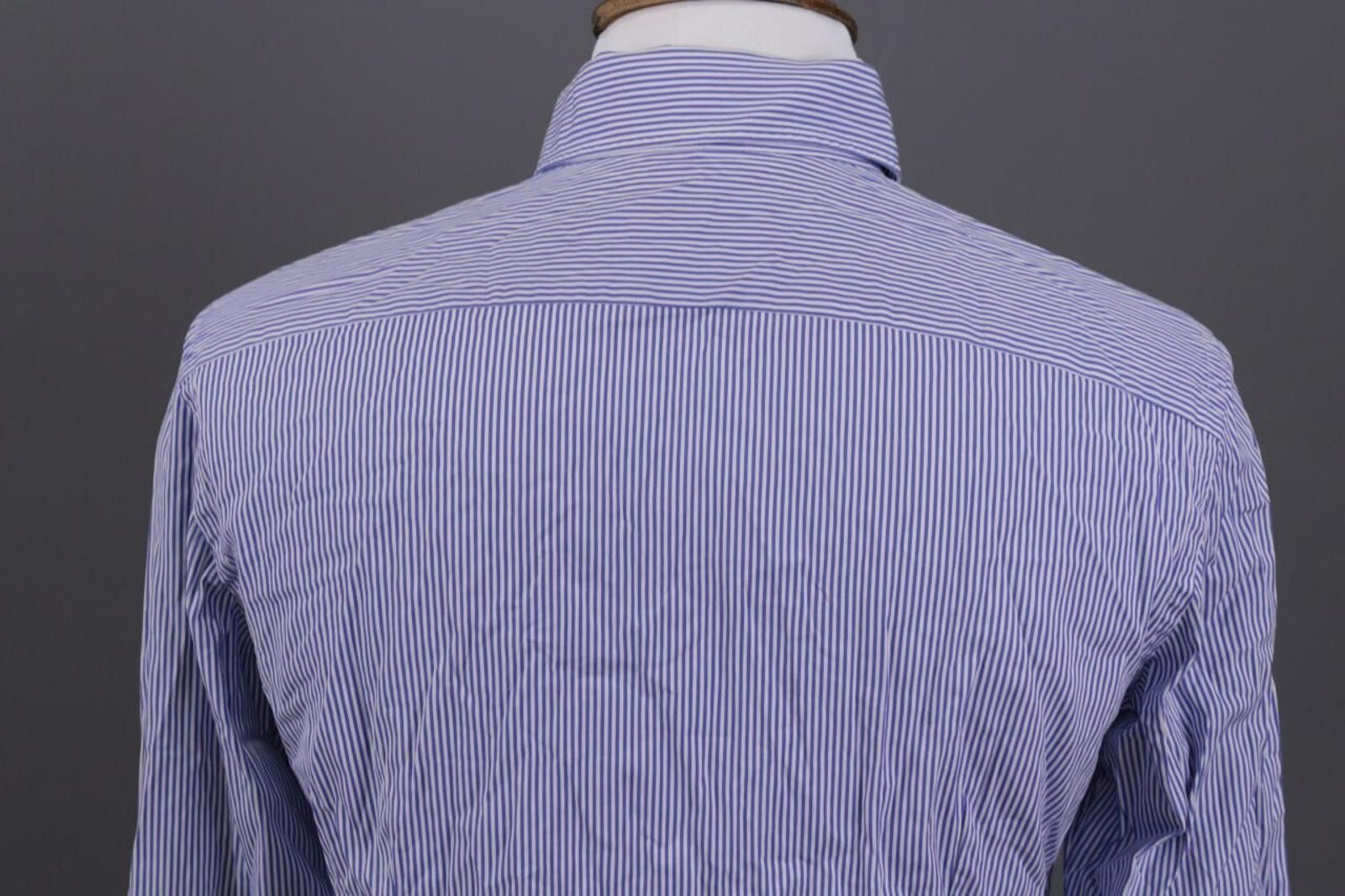 Boglioli Boglioli Milano Blue Striped Button Shirt Size 41 16 Size US M / EU 48-50 / 2 - 10 Thumbnail