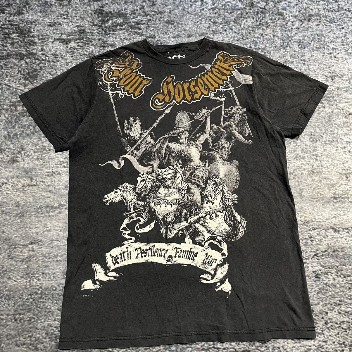 Affliction Sanctifty Skull Cyber Grunge Skater Y2K T Shirt Medium Size US M / EU 48-50 / 2 - 3 Thumbnail