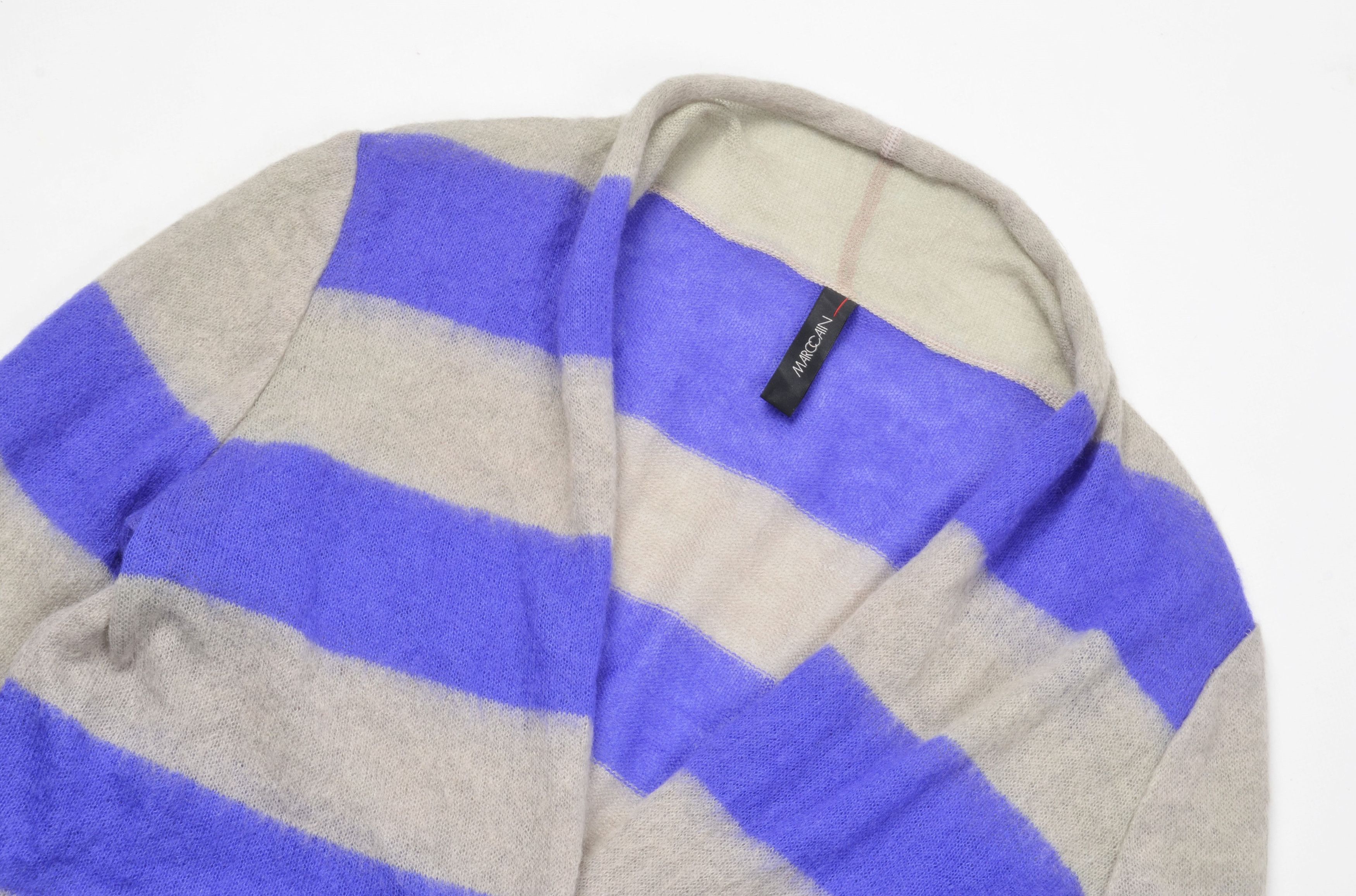 Other Marc Cain Striped Lightweight Mohair Blend Coquette Cardigan Size M / US 6-8 / IT 42-44 - 5 Thumbnail