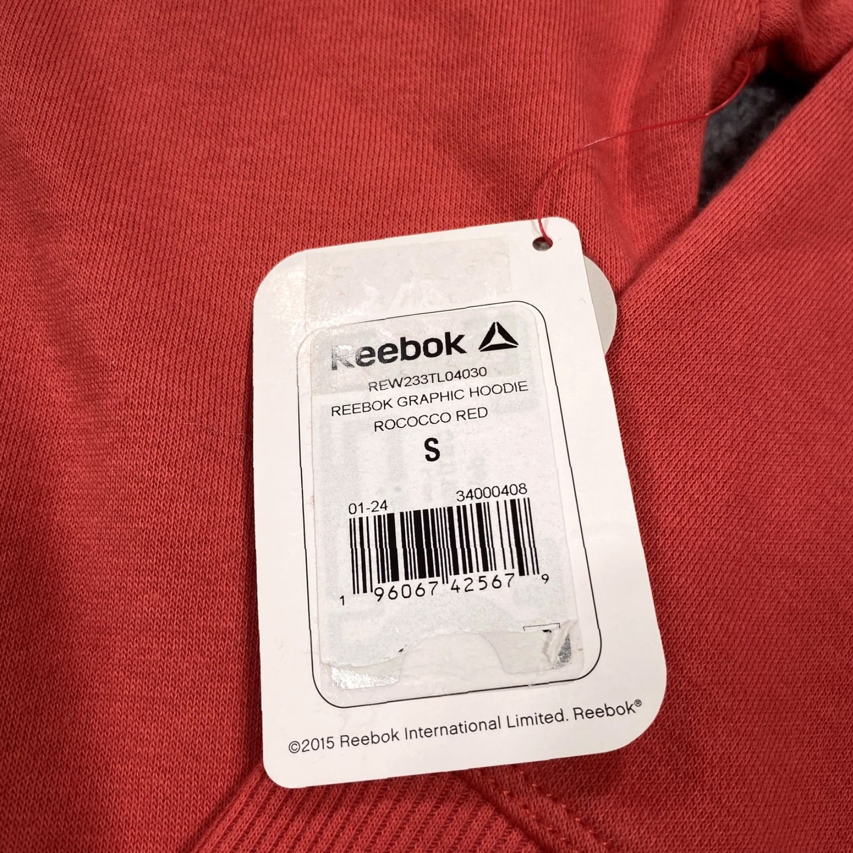 Reebok Reebok Hoodie Mens S Rococco Red Pullover Fleece Graphic Logo Hooded Pockets Casual Autumn Mens Size US S / EU 44-46 / 1 - 5 Thumbnail