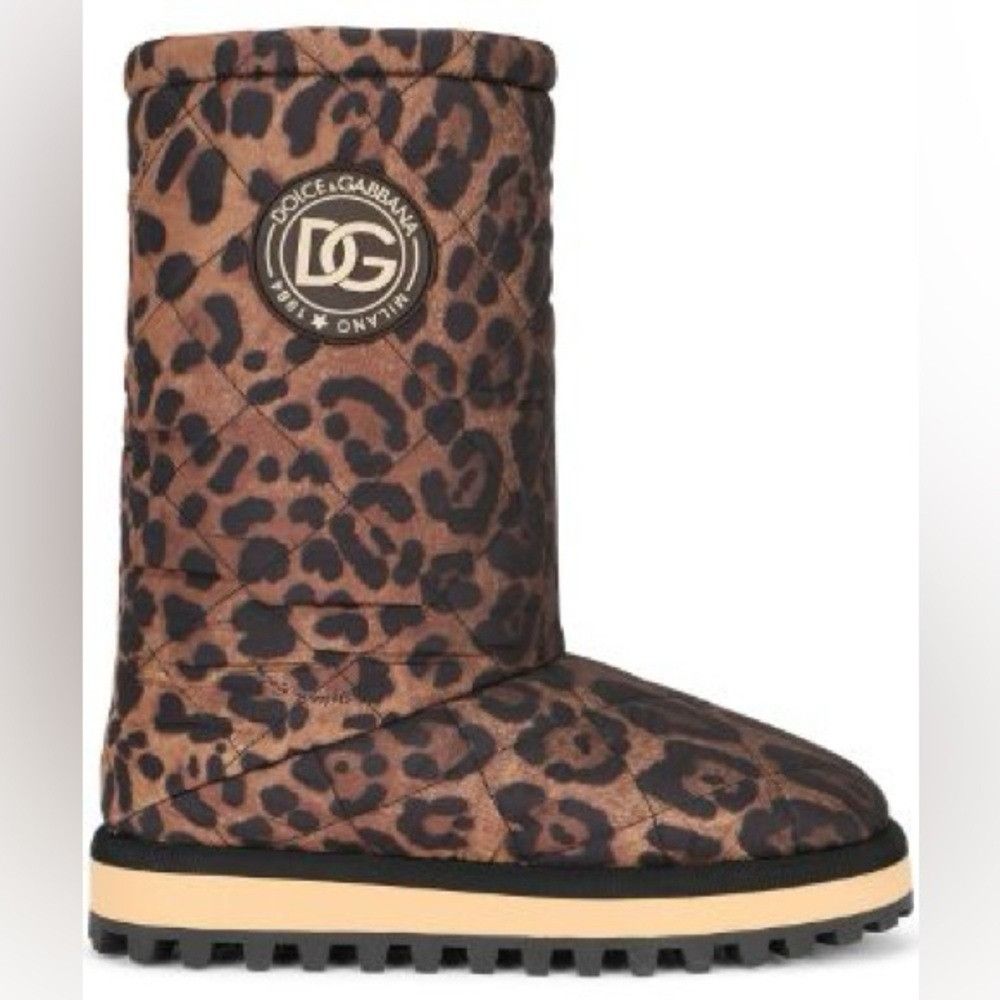 Dolce & Gabbana City Leopard-Print Boots Men’s Size EU 45/US
