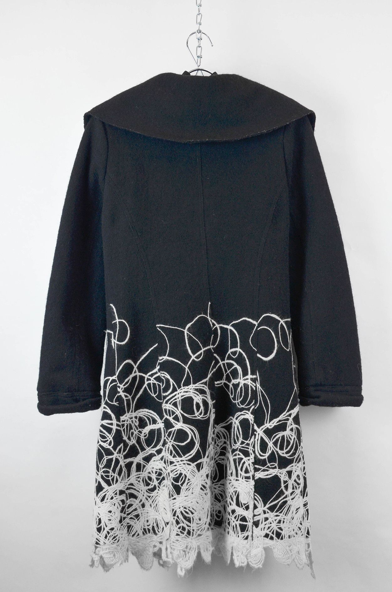 Dolce & Gabbana D&G Black Wool Embroidered Coat - Size IT42 Size M / US 6-8 / IT 42-44 - 3 Thumbnail