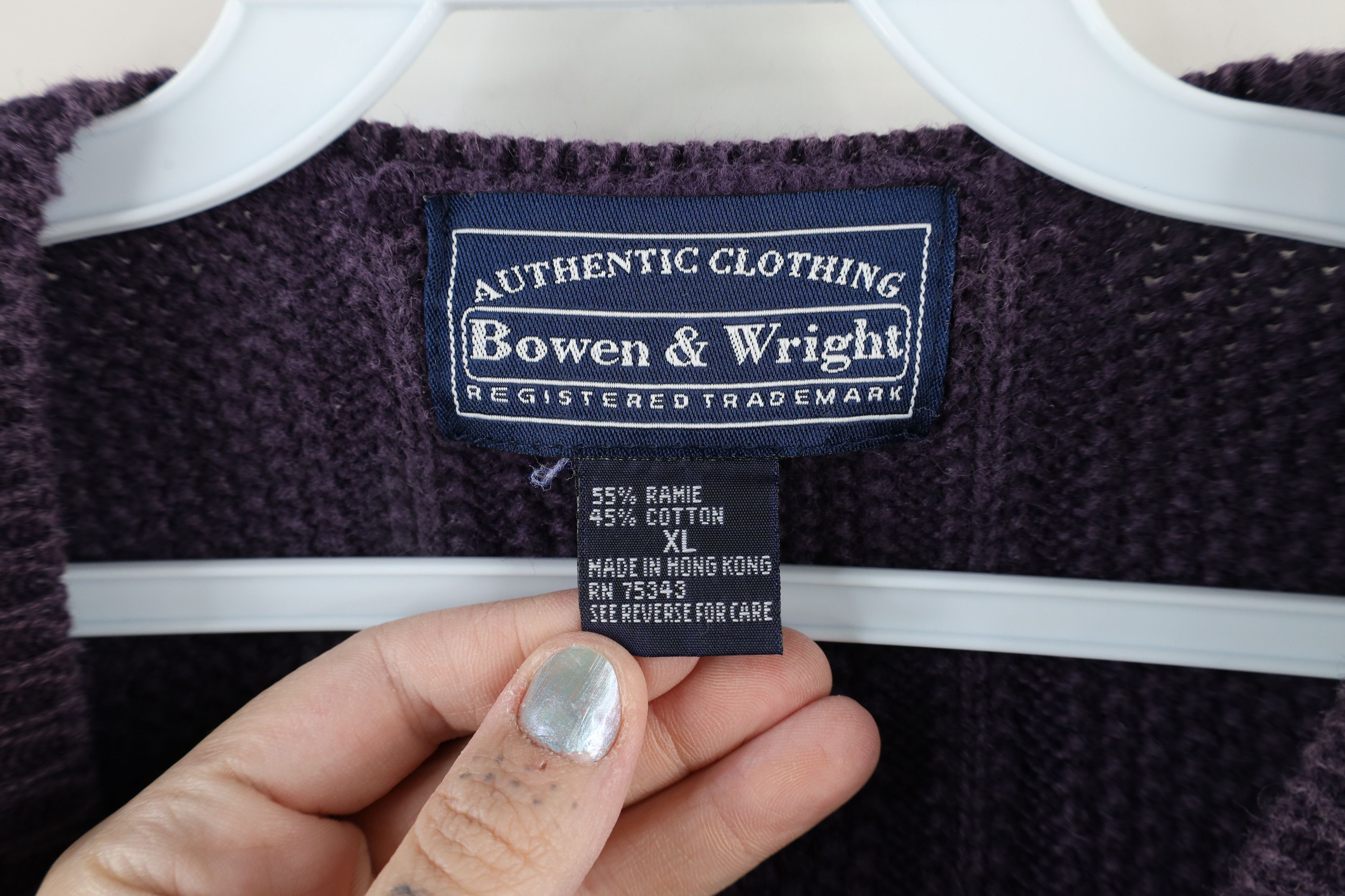 Vintage Vintage 90s Streetwear Thermal Ribbed Knit Sweater Purple Size US XL / EU 56 / 4 - 4 Thumbnail
