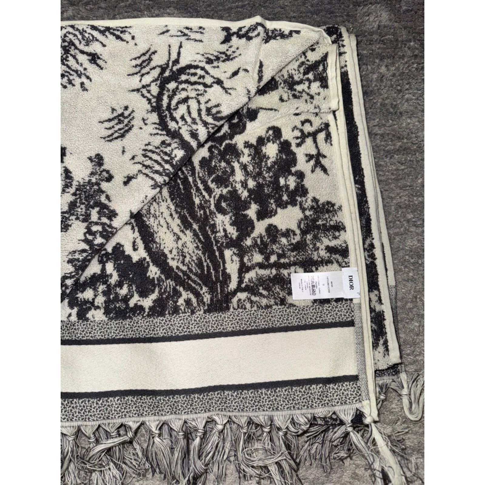 Dior Christian Dior Toile De Jouy Reverse Tassel Bath Beach Towel Size ONE SIZE - 10 Thumbnail