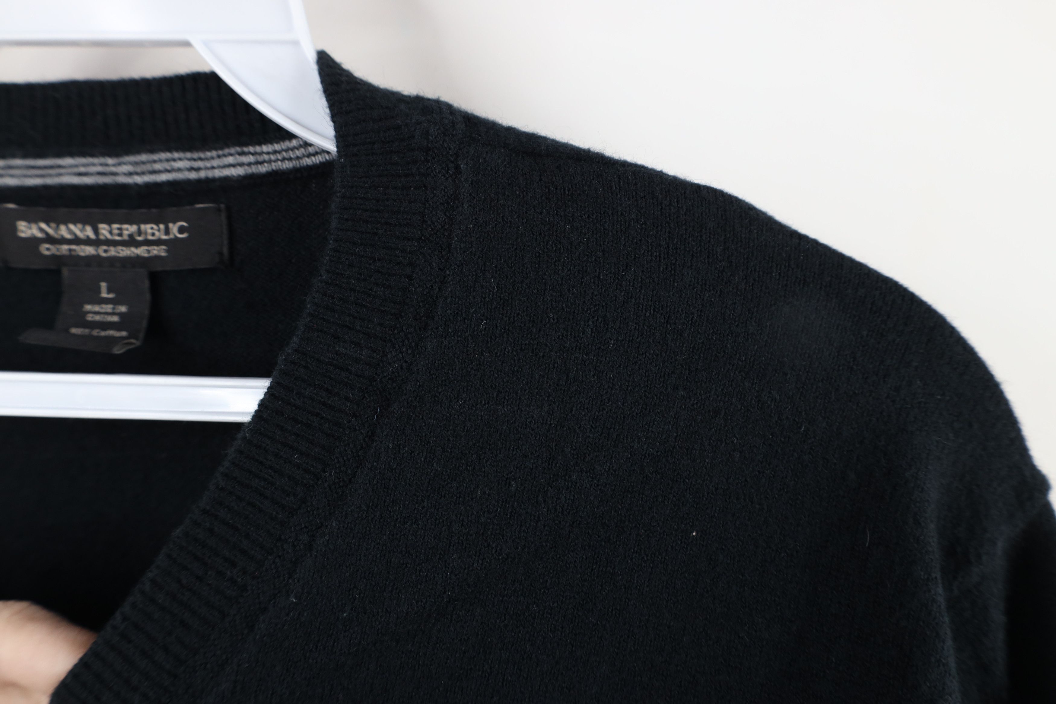Banana Republic × Vintage Vintage Y2K Banana Republic Cotton Cashmere Knit Sweater Size US L / EU 52-54 / 3 - 5 Thumbnail