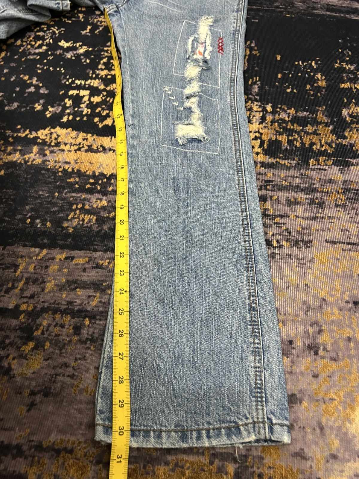 Japanese Brand Vintage Clef De Sol Ripped Jeans Size US 31 - 20 Thumbnail