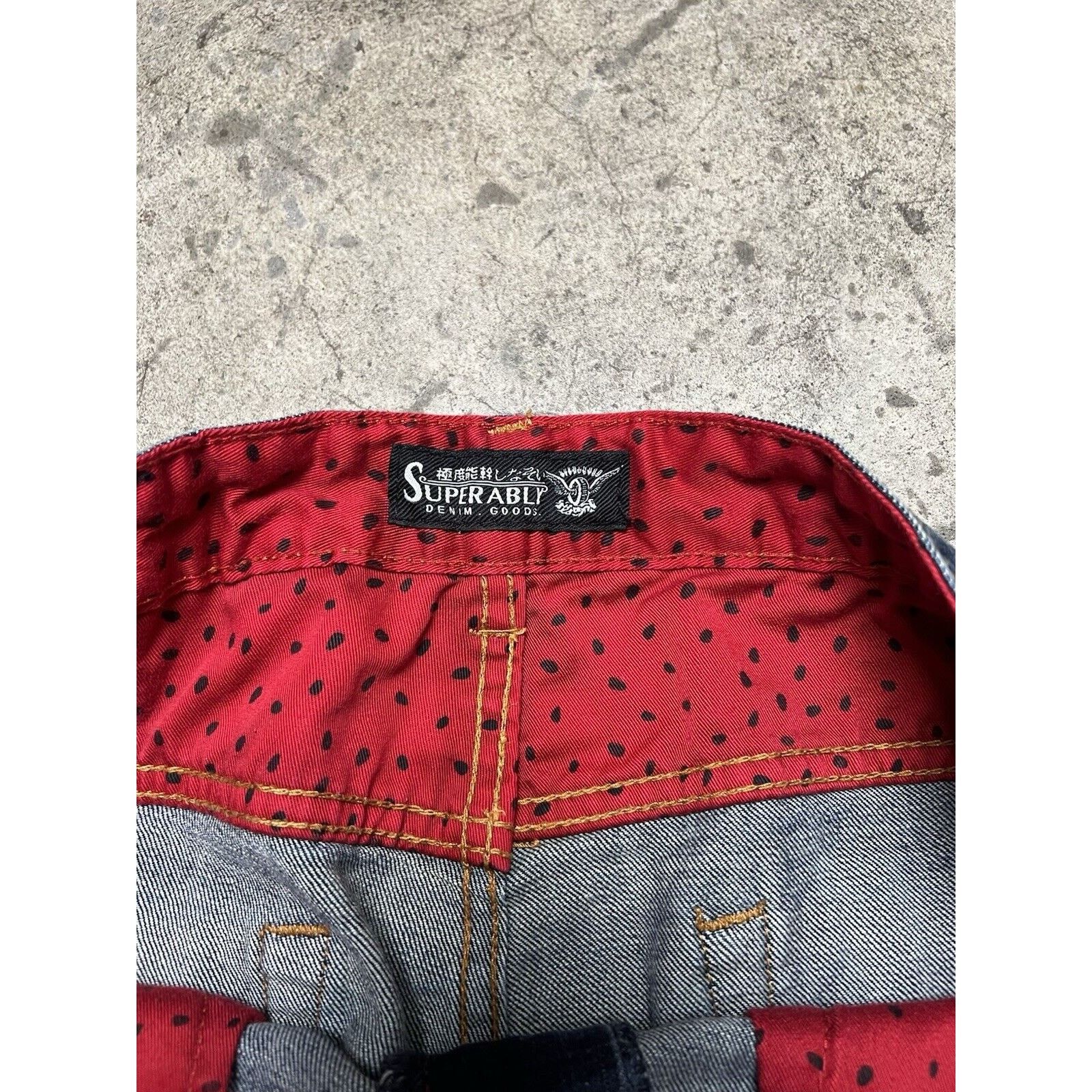 Japanese Brand Superably Men’s Logo Japanese Denim Size 34x34 Distressed Size US 34 / EU 50 - 4 Thumbnail