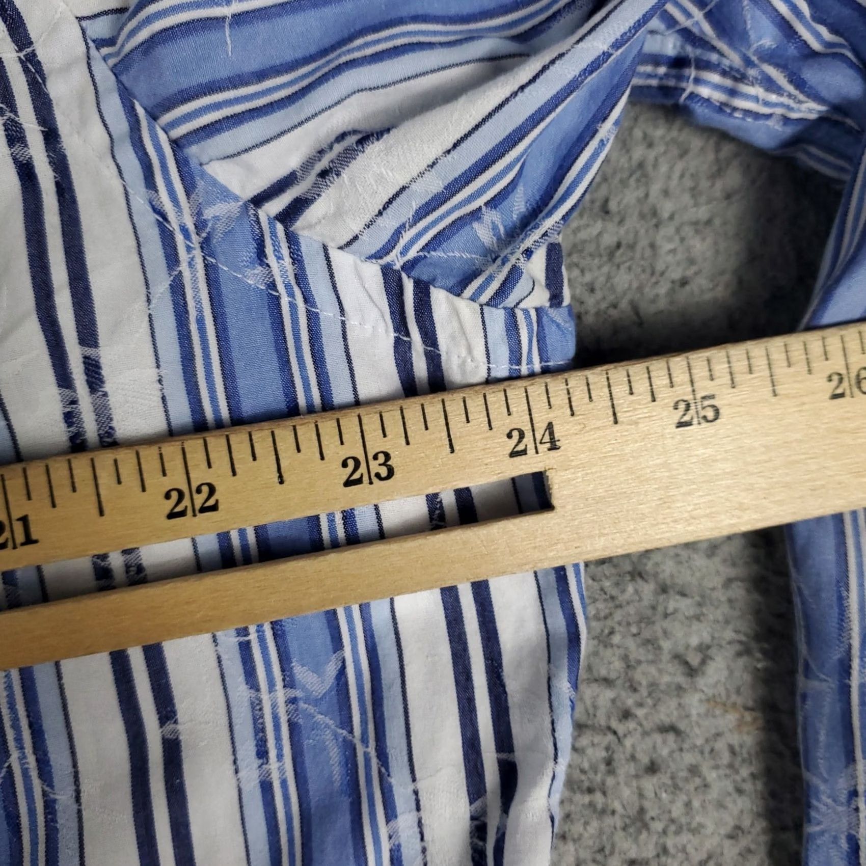 BUGATCHI Bugatchi Uomo Shirt Mens L White Blue Striped Casual Button Up Long Sleeve Size US L / EU 52-54 / 3 - 7 Thumbnail