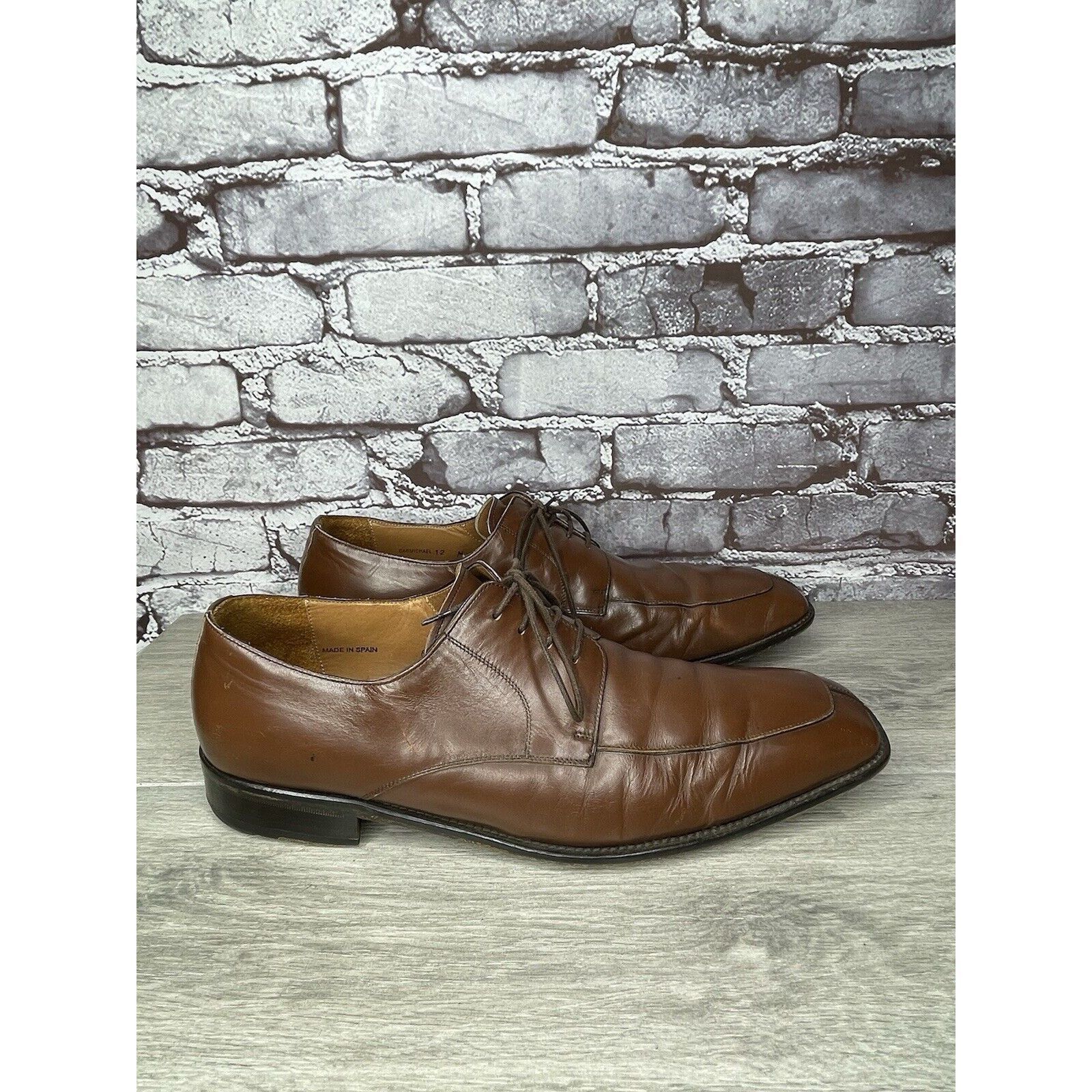 Mezlan Mezlan Carmichael Brown Leather LaceUp Oxfords Square Toe Dr Size US 12 / EU 45 - 11 Thumbnail