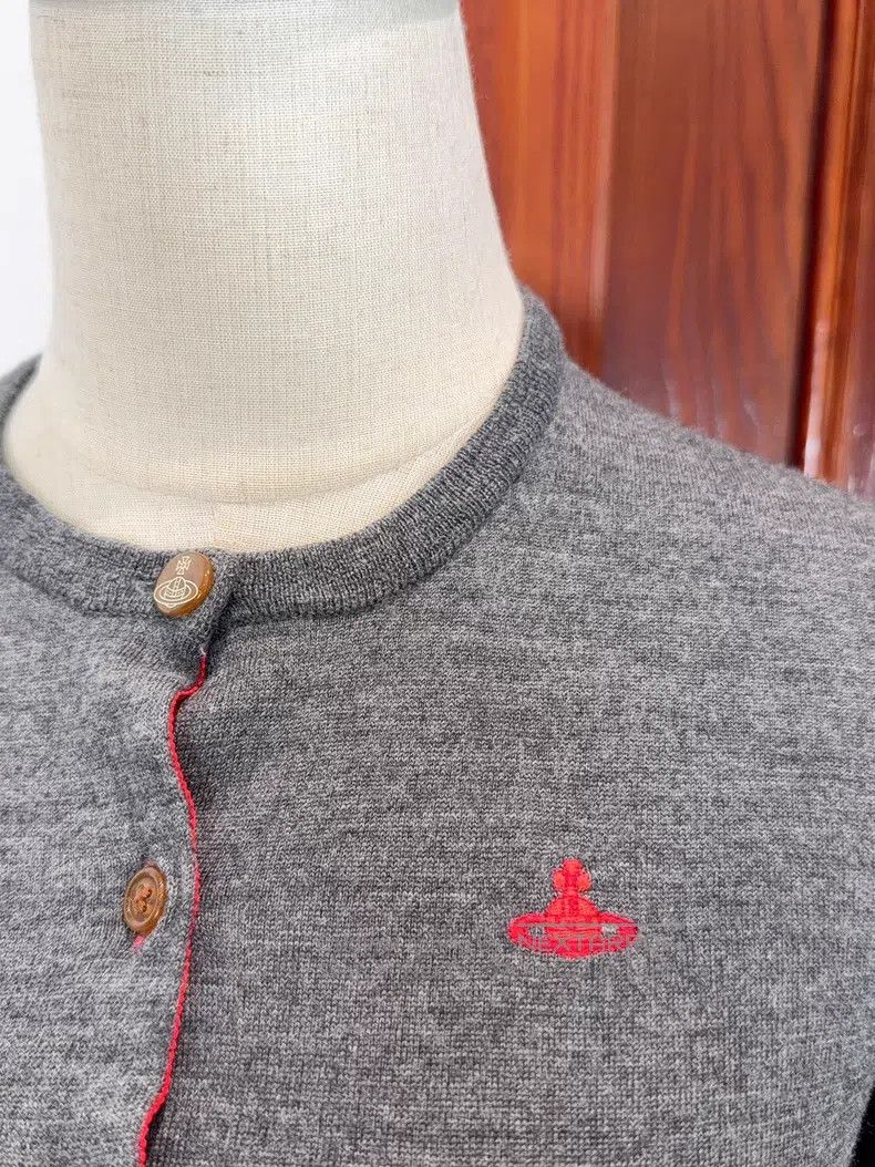 Vivienne Westwood Vivienne Westwood Gray Knit Wool Cardigan Size L / US 10 / IT 46 - 4 Thumbnail