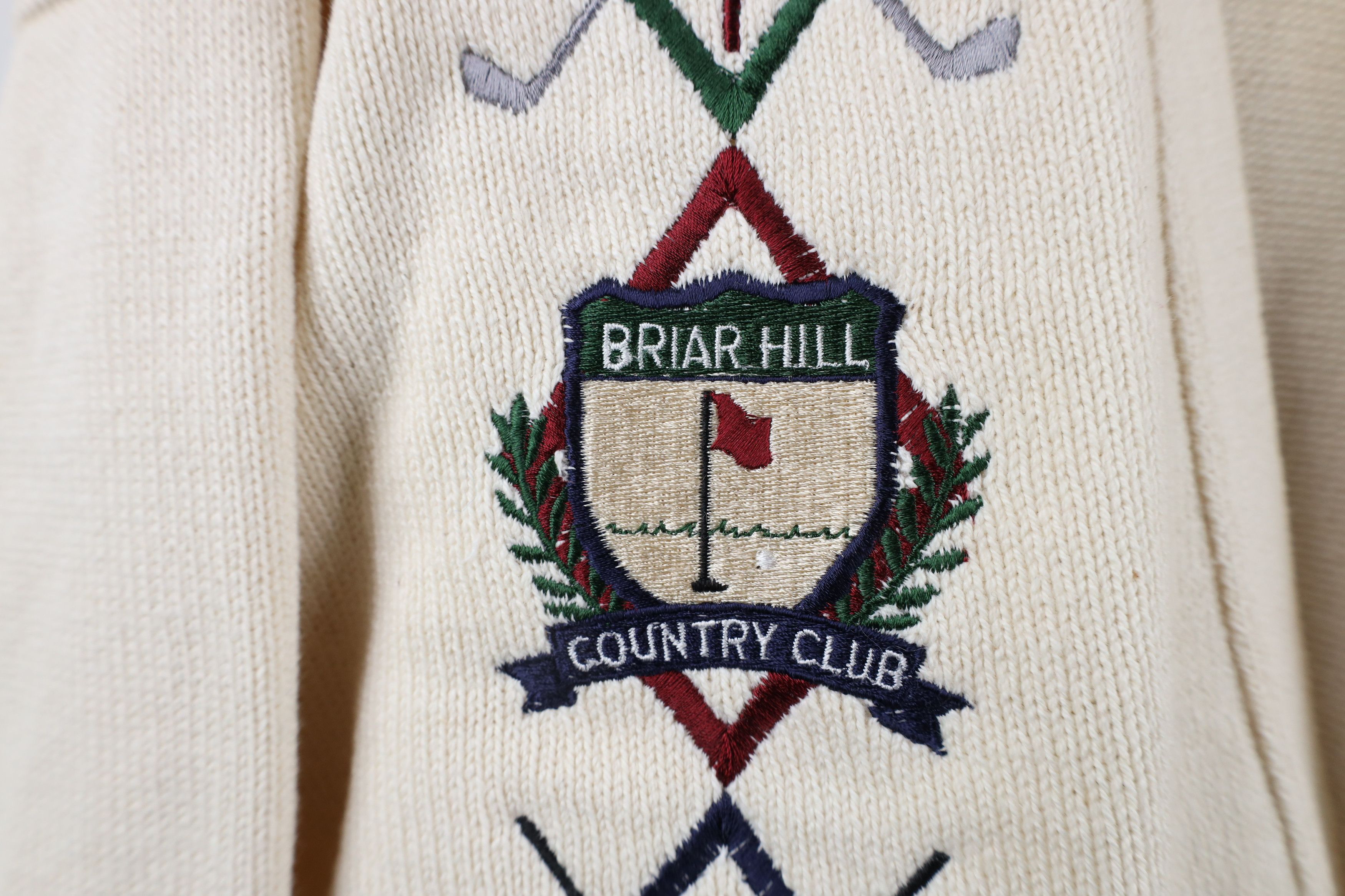 Vintage Vintage 90s Golf Ribbed Knit Cardigan Sweater Cream USA Size US XL / EU 56 / 4 - 5 Thumbnail