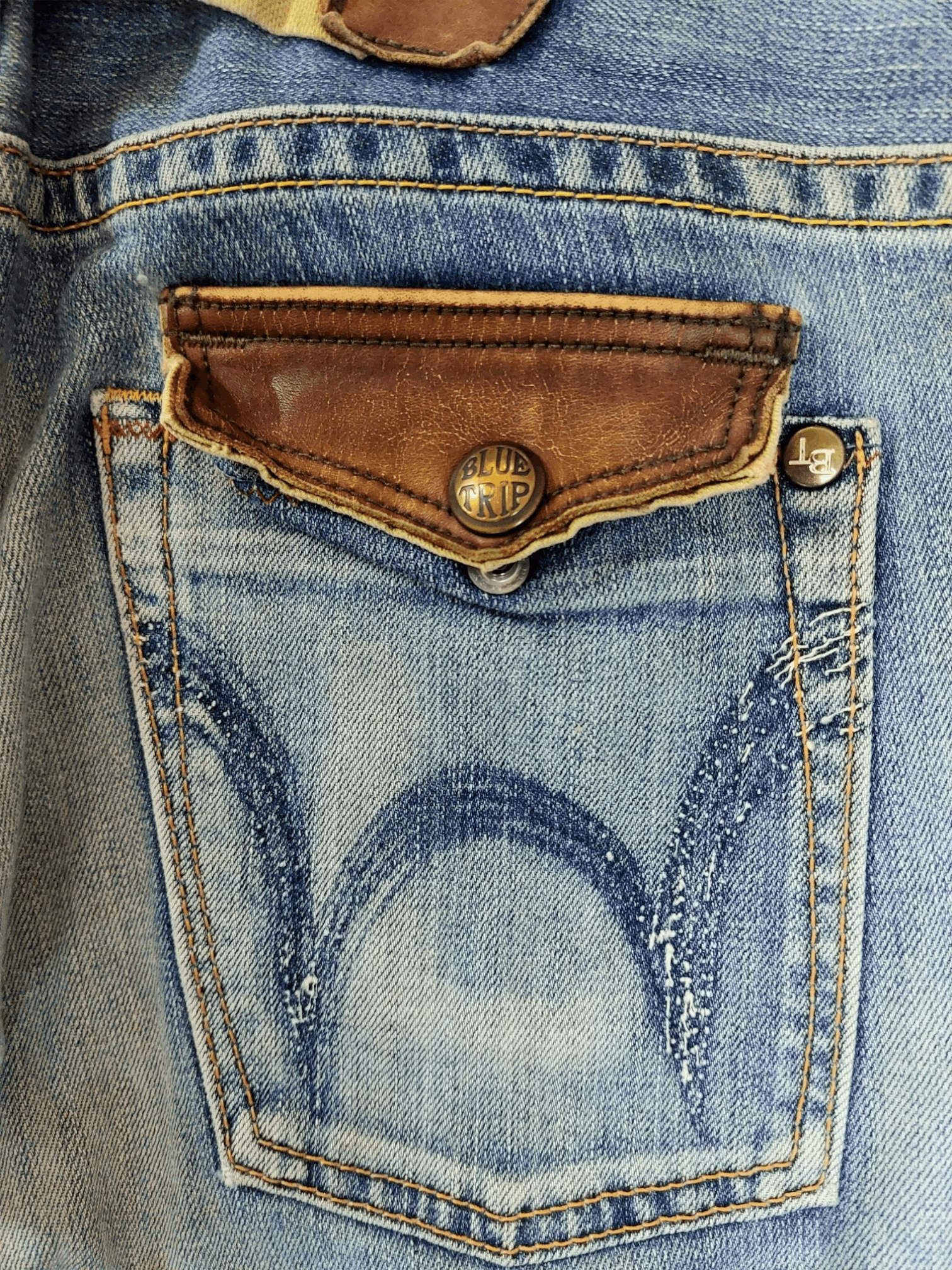 Edwin Flare💥 90's Edwin Blue Trip Tokyo Japan Buckle Back Denim Size US 33 - 17 Thumbnail